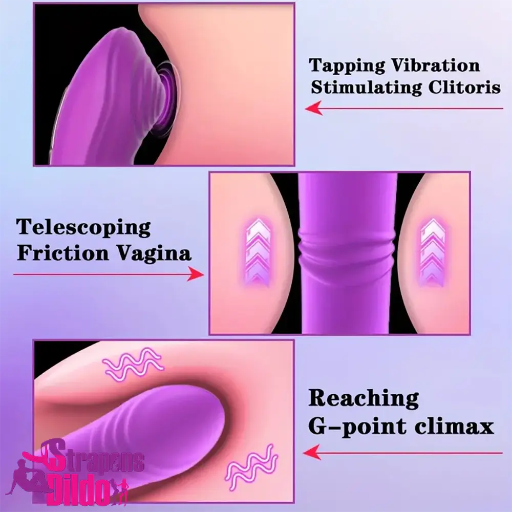 5.7in Vibrating Thrusting Flapping Wearable G Spot Automatic Dildo Strap ons Dildo