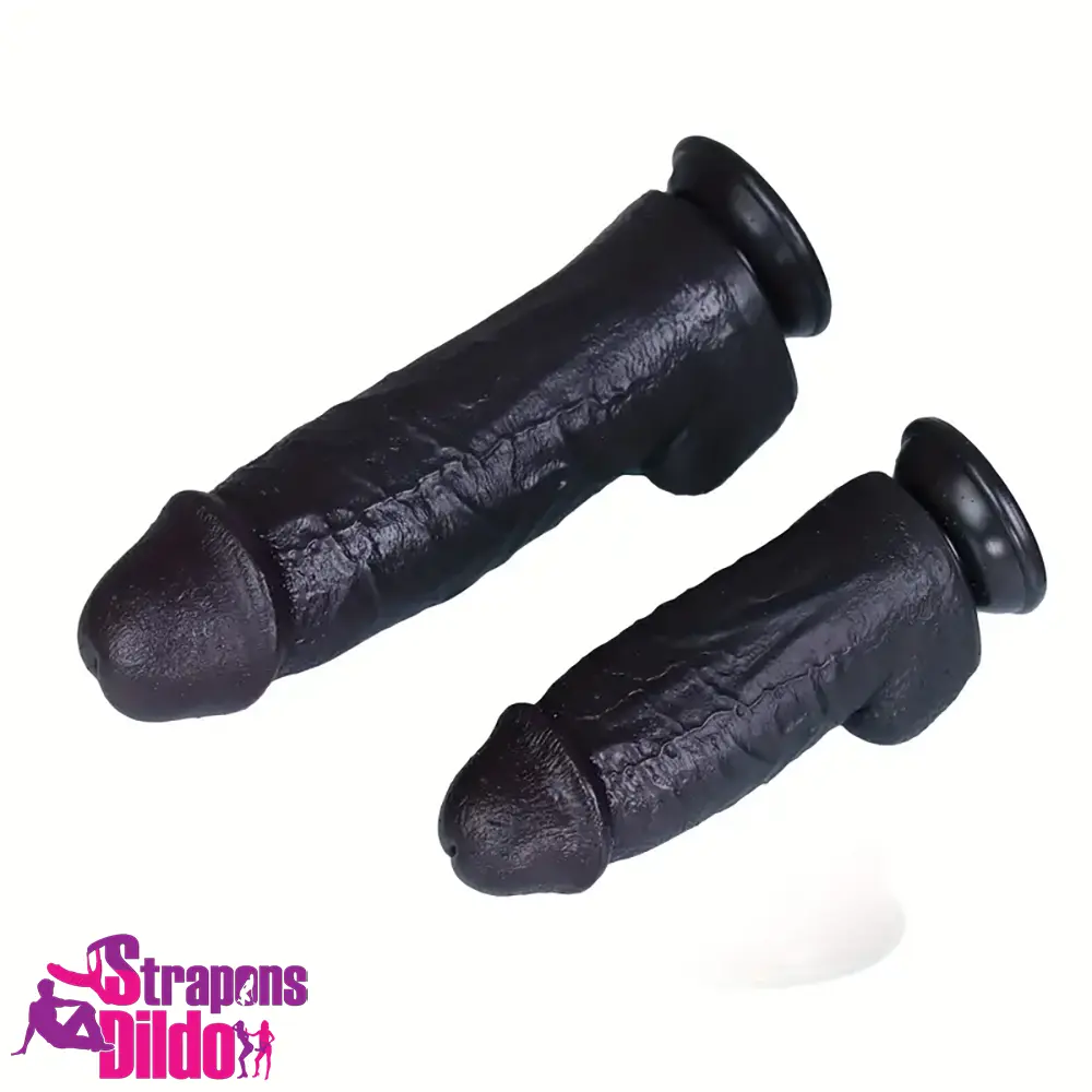 8.26in Realistic Silicone Ebony Big Dildo For Anus Clit Anal Penetration Strap ons Dildo