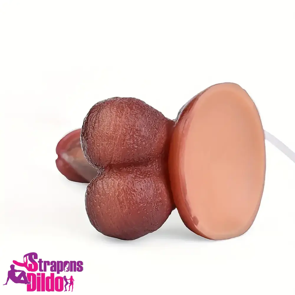 5.9in Soft Real Skin Silicone Clit Squirting Dildo With Big Testicles Strap ons Dildo