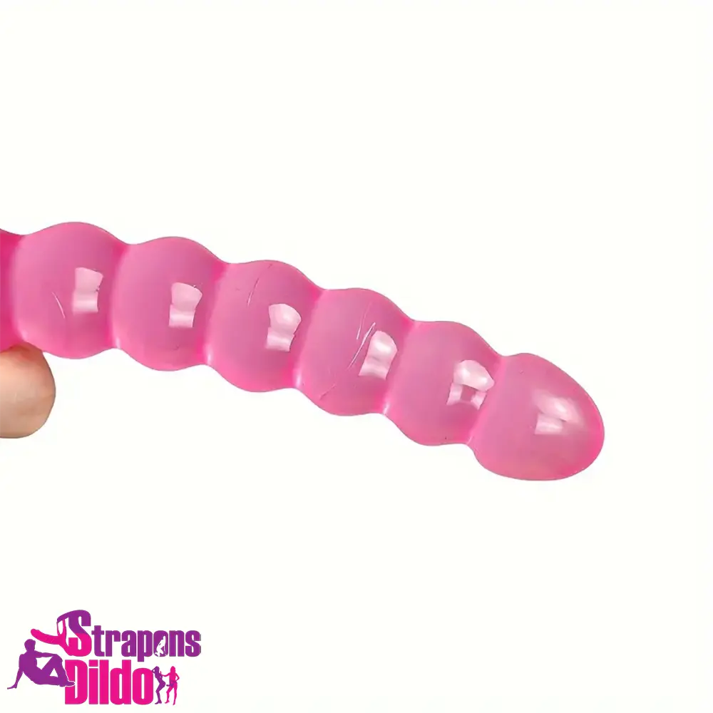 17.72in Extra Long Double Heads Crystal Pink Penetration Dildo With Beads Strap ons Dildo