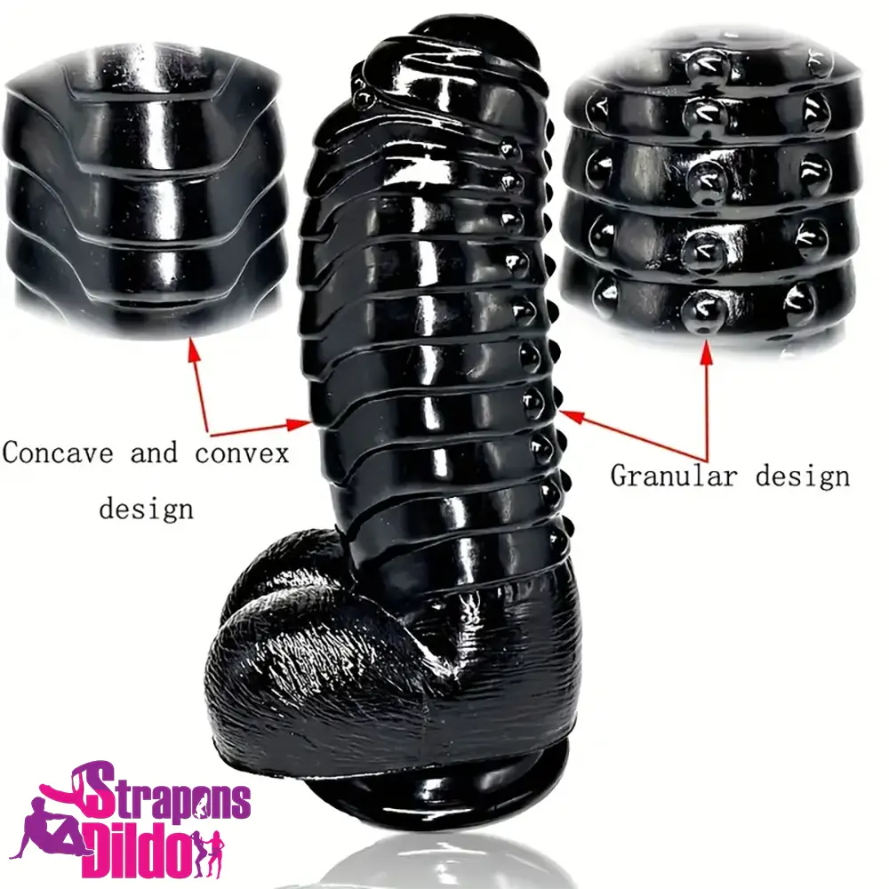 11.8in Realistic Big Black Uncut Spiked Thick Dildo For Female Vagina Strap ons Dildo