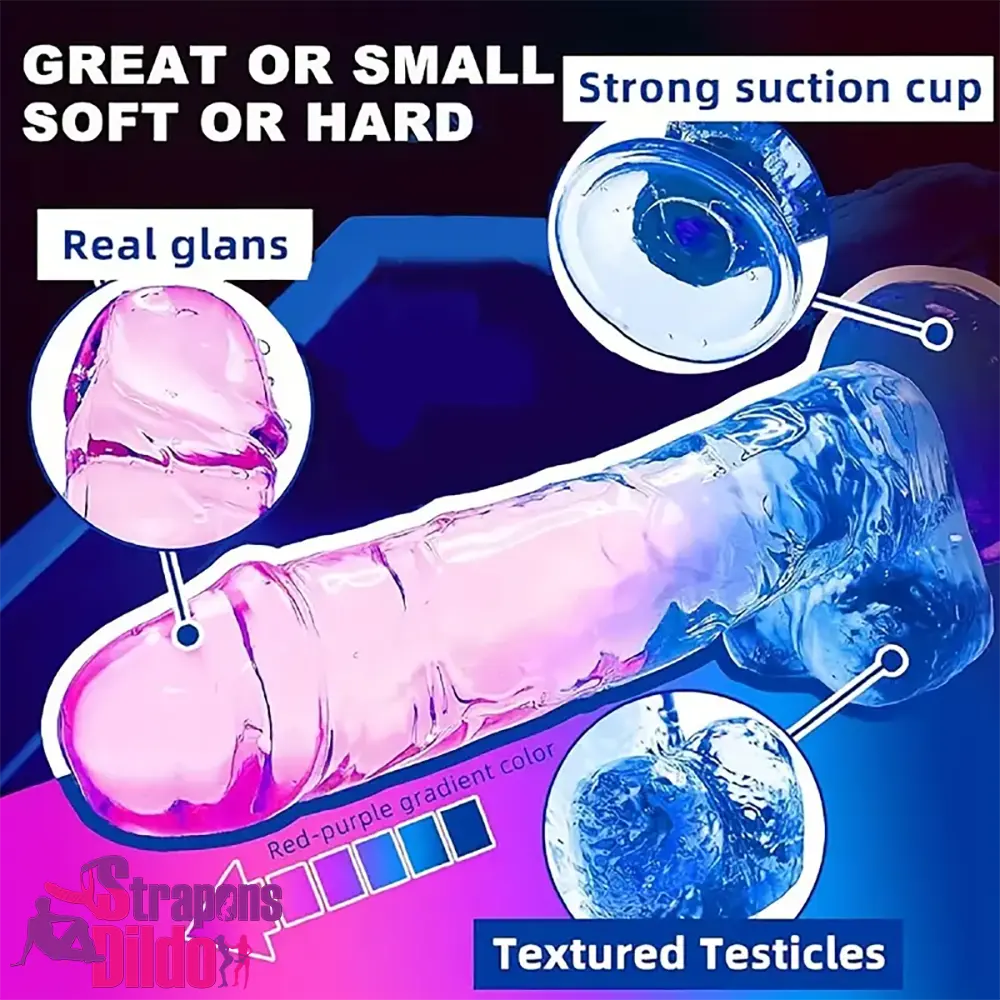 7.5in Soft Silicone Clear Real Dildo For Women G Spot Penis Stimulator Strap ons Dildo