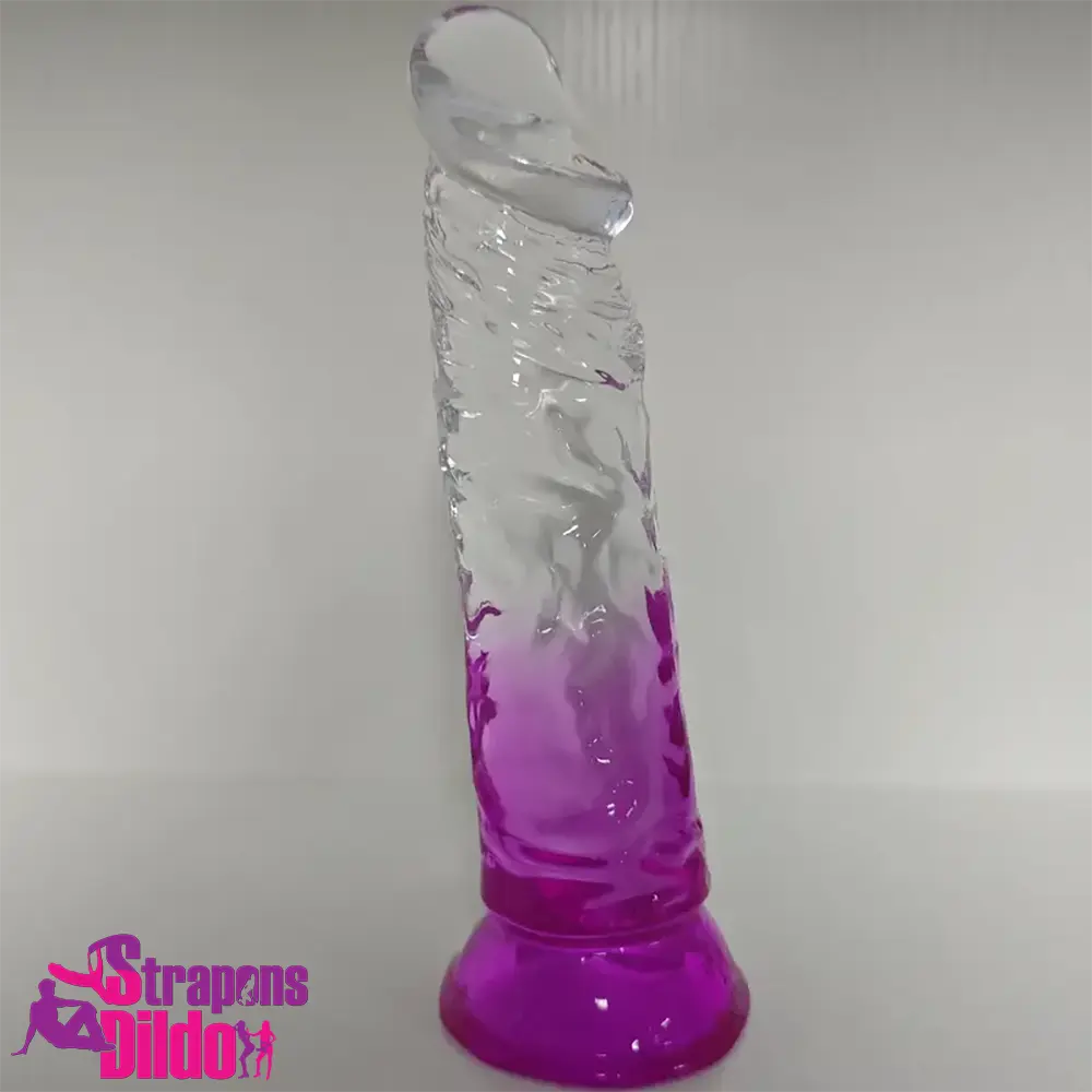 7.28in Soft Silicone Clear Real Dildo For G-Spot Vaginal Stimulation Strap ons Dildo