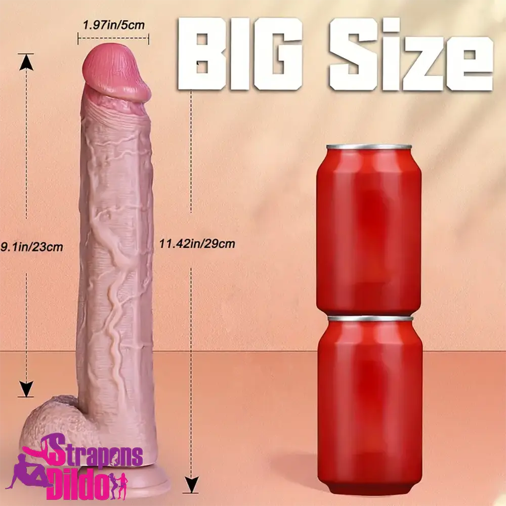 11.42in Realistic Large Silicone Soft Skin Feel Dildo Personal Penetration Strap ons Dildo