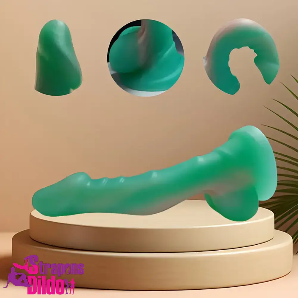 7.87in Soft Flexible Liquid Silicone Monster Female Dildo For Clit Sex Strap ons Dildo