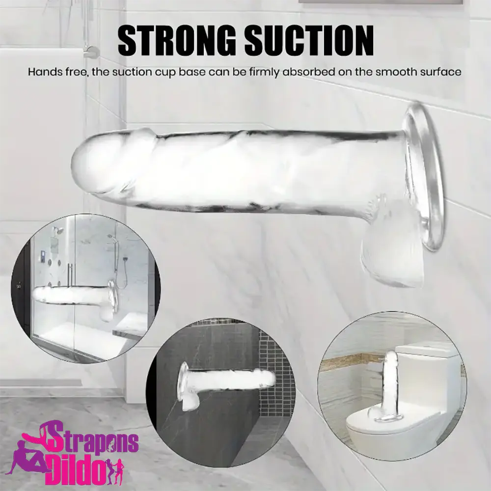 7.3in Clear Real Skin Like Dildo For Female Male Love Pleasure Vagina Strap ons Dildo