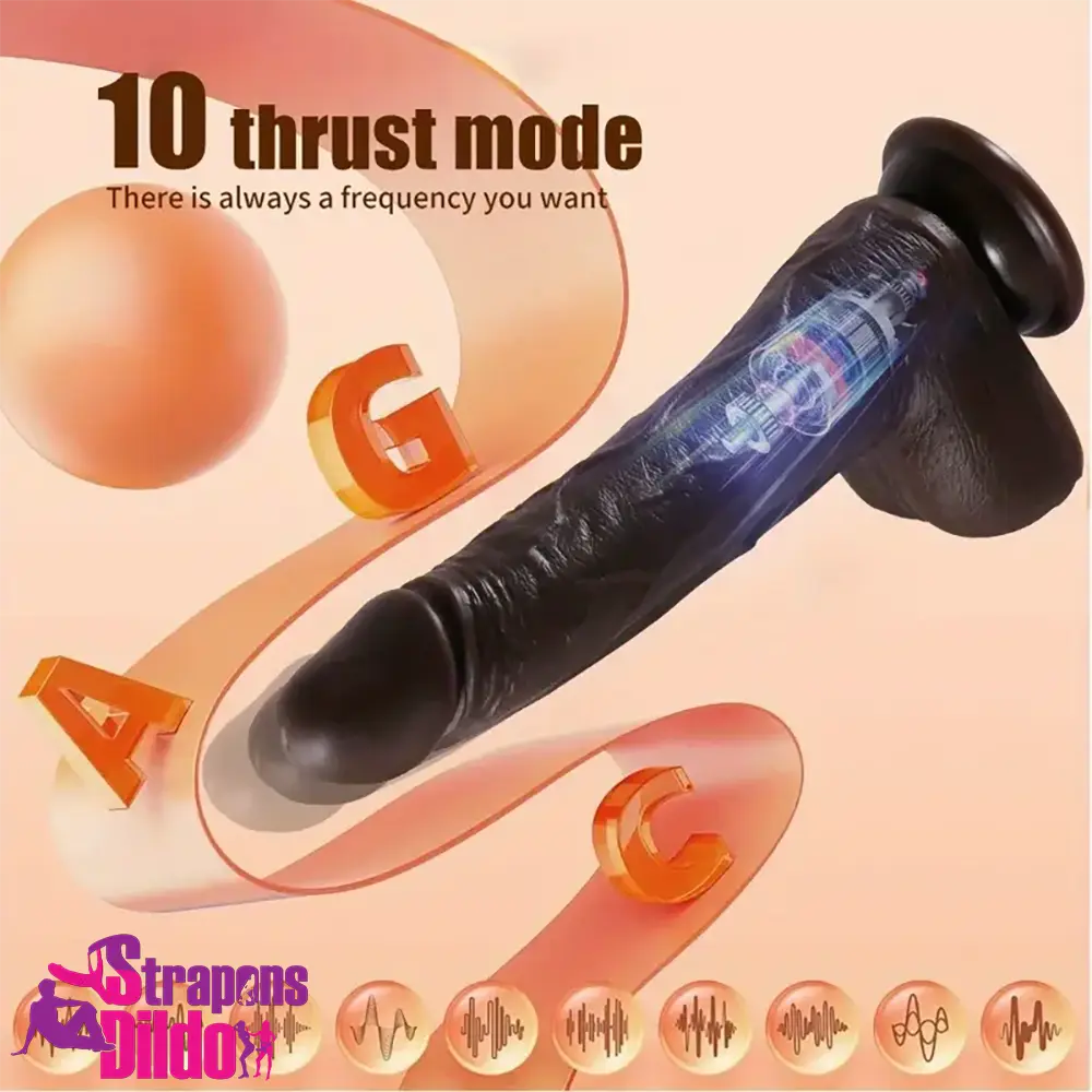 8.7in Soft Big Silicone Thrusting Rotating Heating Women Sex Dildo Strap ons Dildo