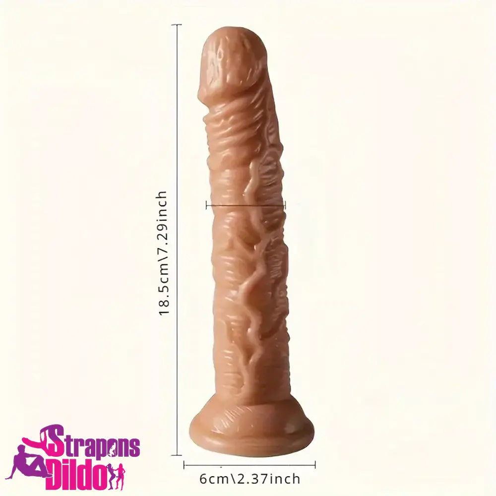 7.29in Silicone Female Flesh Dildo Soft Sex Toy For Handsfree Vagina Strap ons Dildo