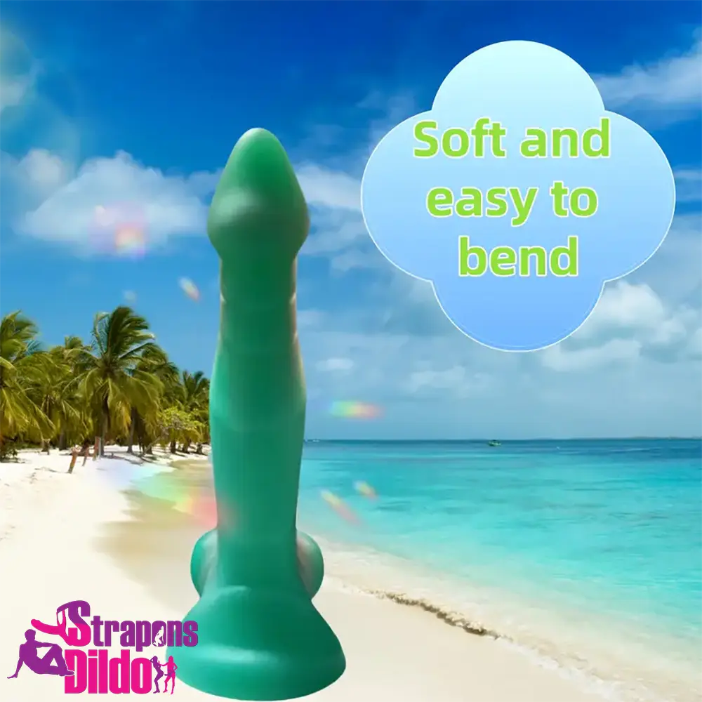 7.87in Soft Flexible Liquid Silicone Monster Female Dildo For Clit Sex Strap ons Dildo