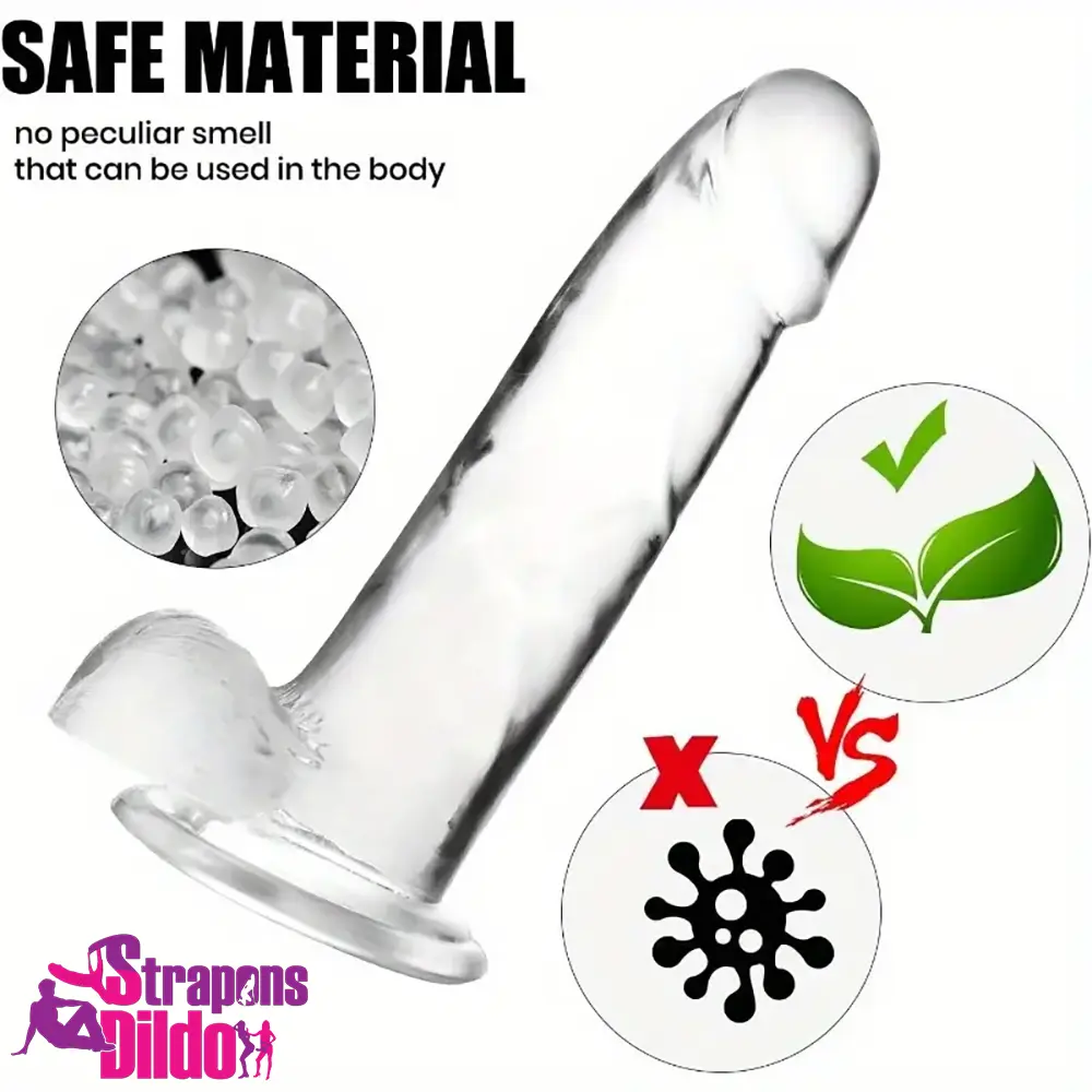 7.3in Clear Real Skin Like Dildo For Female Male Love Pleasure Vagina Strap ons Dildo