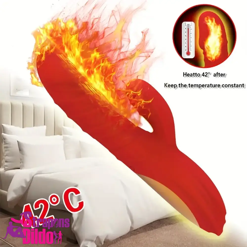 8.8in Heating Vibrating Soft Silicone Dildo Vibrator For Adult Using Strap ons Dildo