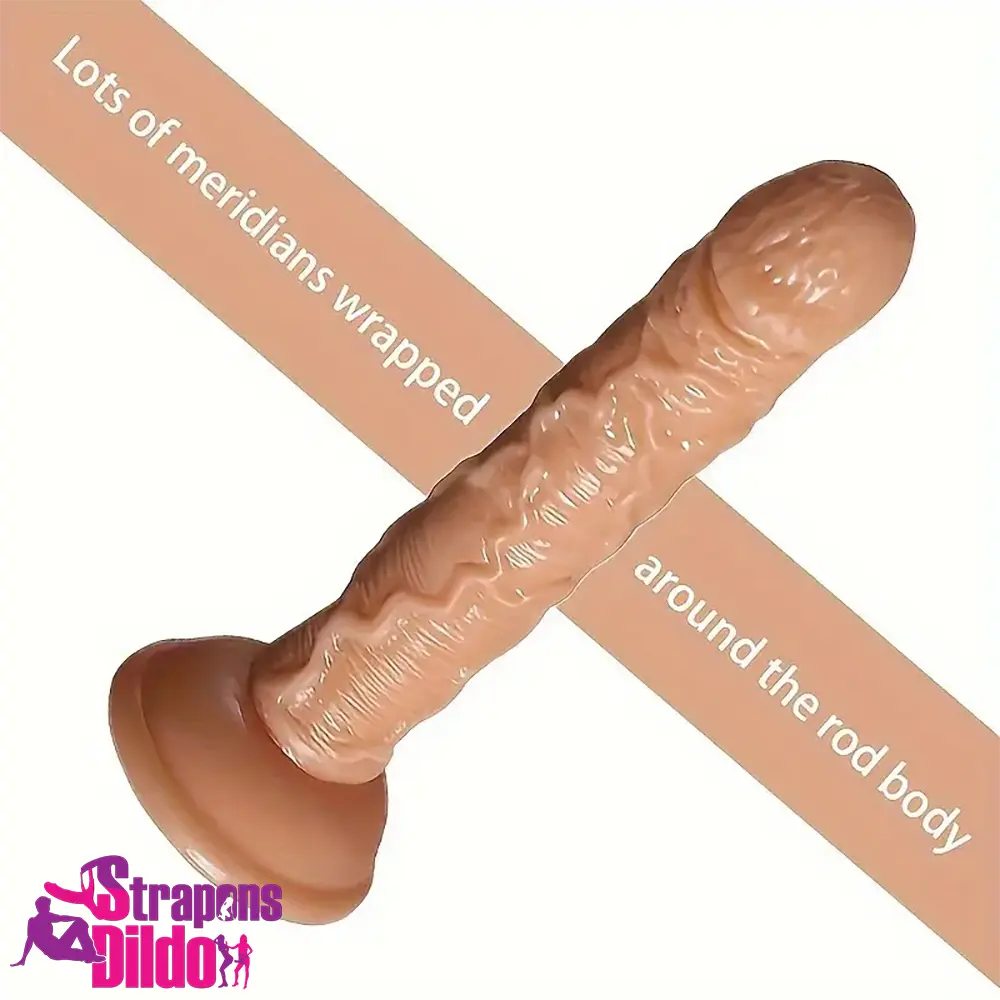 7.29in Silicone Female Flesh Dildo Soft Sex Toy For Handsfree Vagina Strap ons Dildo