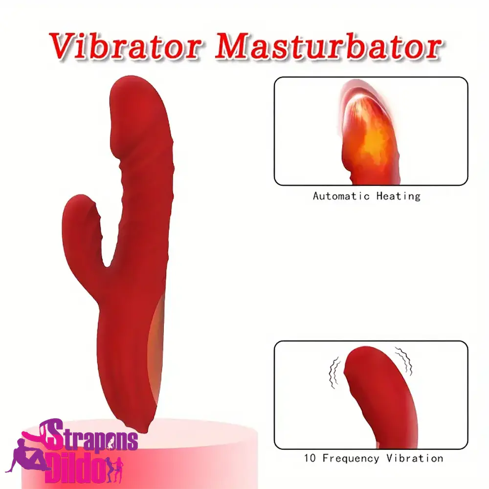 8.8in Heating Vibrating Soft Silicone Dildo Vibrator For Adult Using Strap ons Dildo