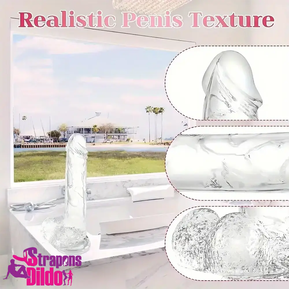 7.3in Clear Real Skin Like Dildo For Female Male Love Pleasure Vagina Strap ons Dildo