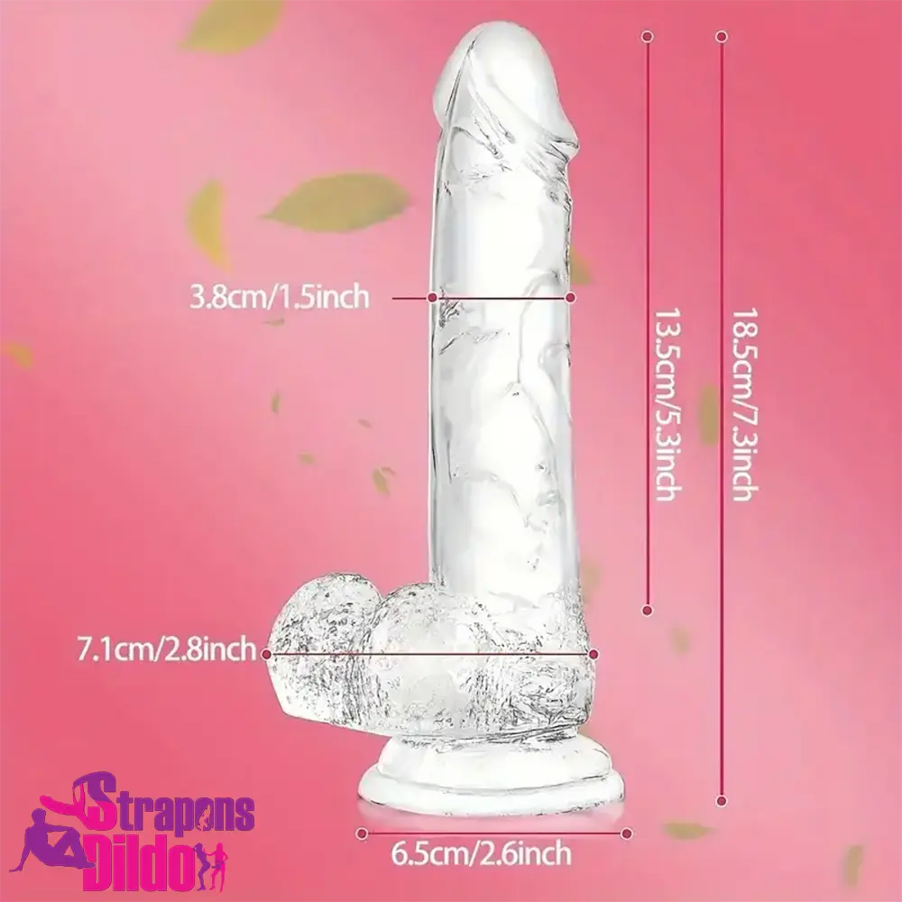 7.3in Clear Real Skin Like Dildo For Female Male Love Pleasure Vagina Strap ons Dildo