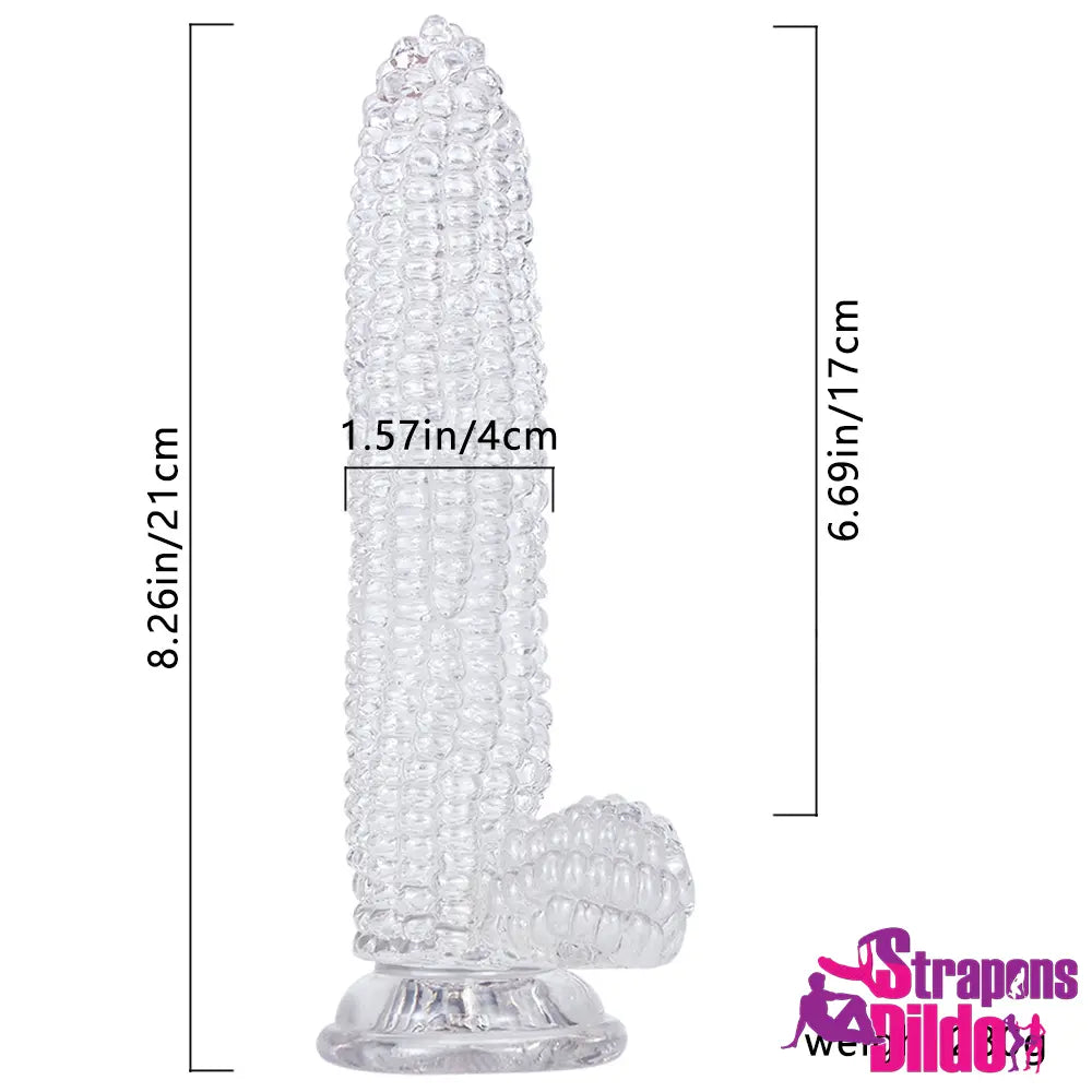 8.26in Corn PVC G Spot Real Feeling Big Anal Dildo With Suction Cup Strap ons Dildo