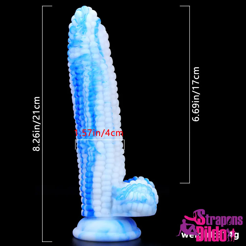 8.26in Silicone Soft Corn Cob Big Dildo Couples Gay Lesbian Sex Toy Strap ons Dildo