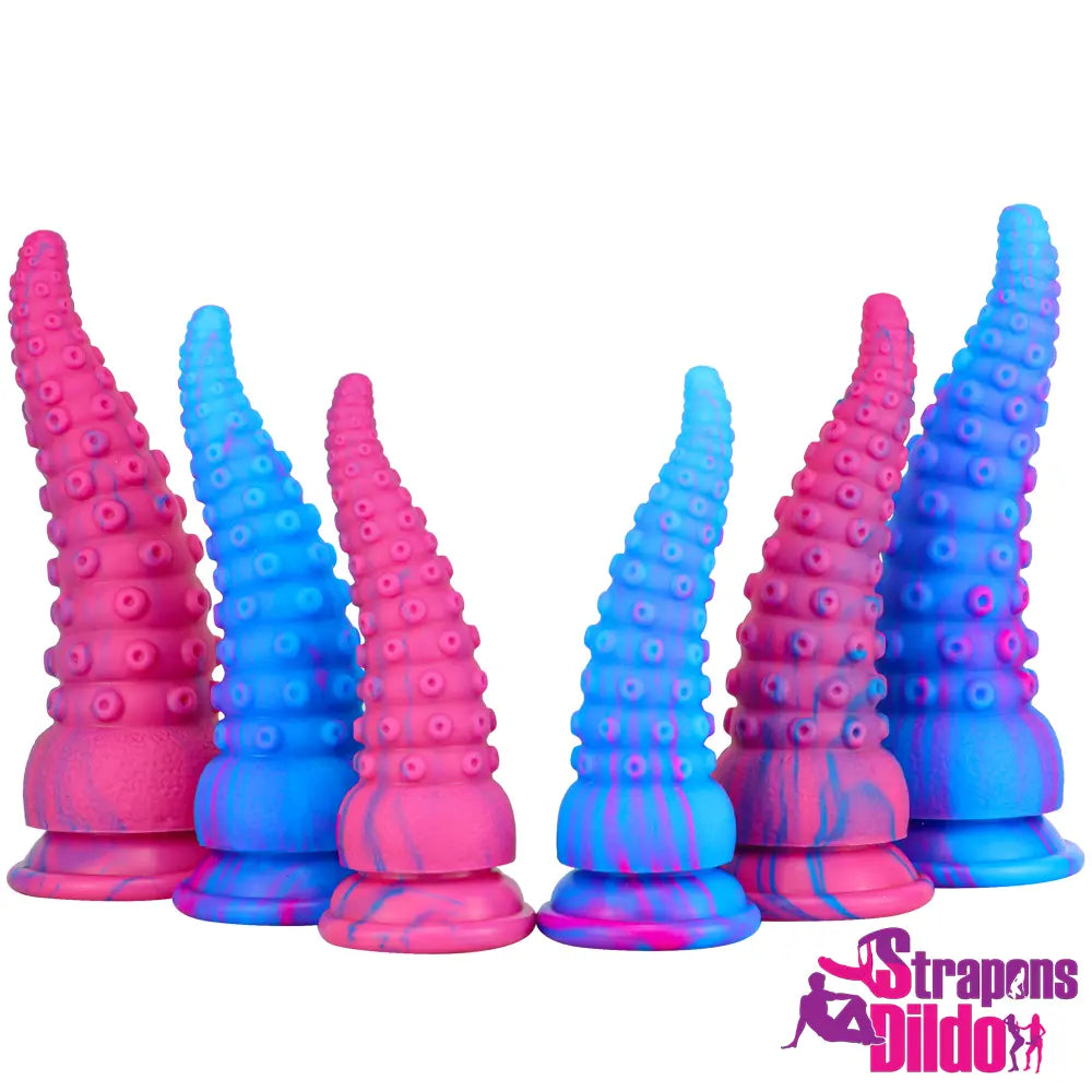 6.02in 7.09in 8.06in Silicone Octopus Tentacle Suction Cup Soft Dildo - Strap ons Dildo