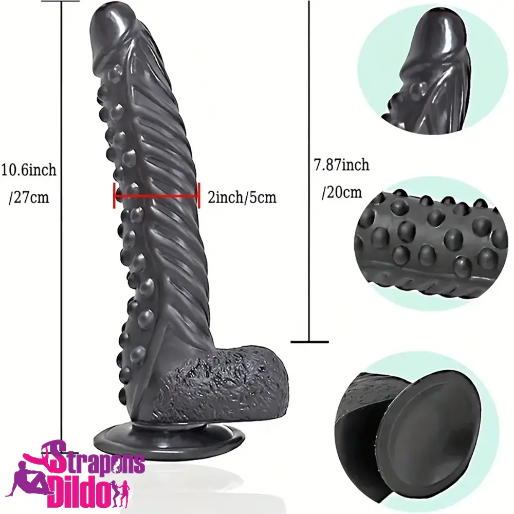 10.6in Spiked Big Fantasy Grainy Dildo For Vagina Anal Vagina Sex Toy Strap ons Dildo