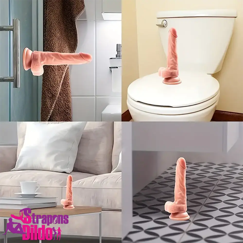 7.2in Premium Realistic Dildo With Lifelike Testicle For G Spot Vagina Strap ons Dildo