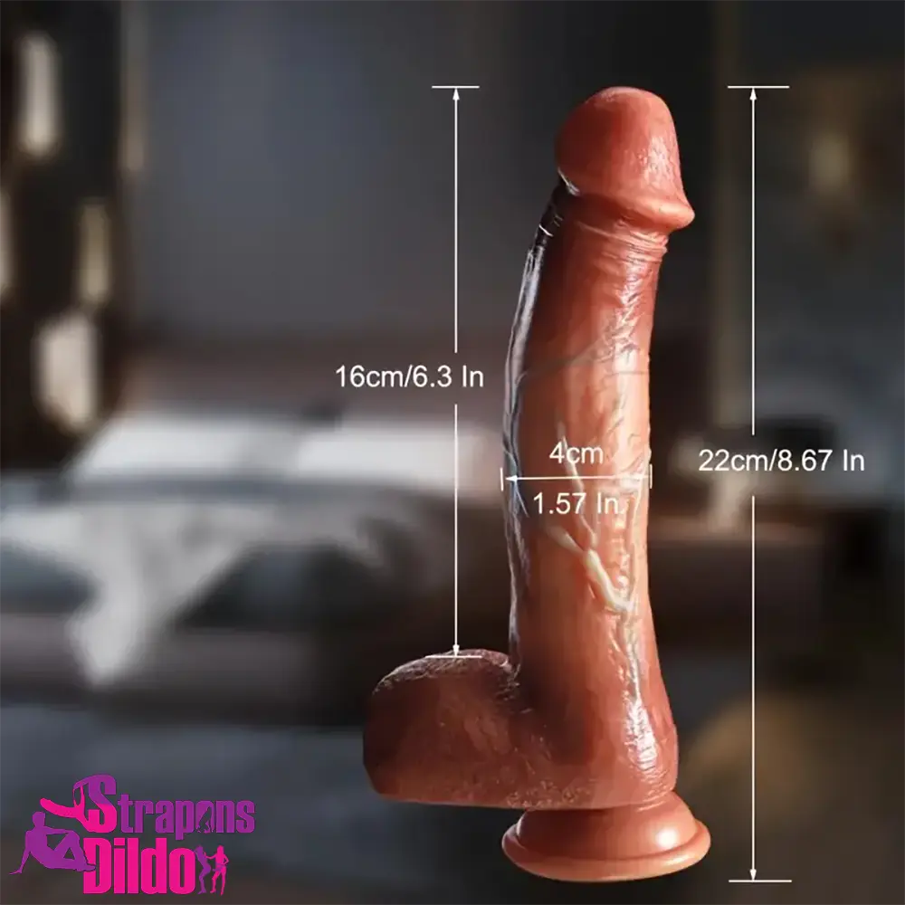 8.67in Premium Silicone Realistic Big Dildo For G Spot Play Love Toy Strap ons Dildo