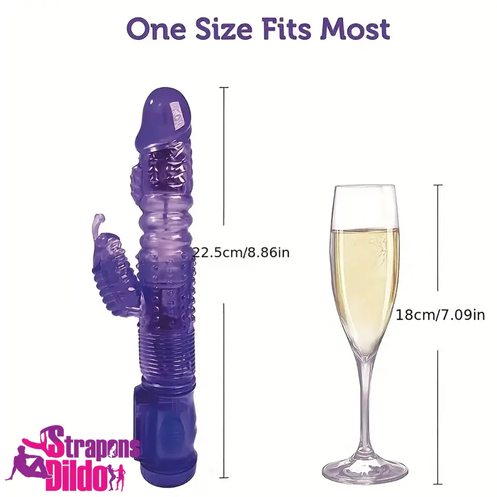 8.86in Silicone Soft Vibrating Rotation Dildo For G-spot Women Love Strap ons Dildo