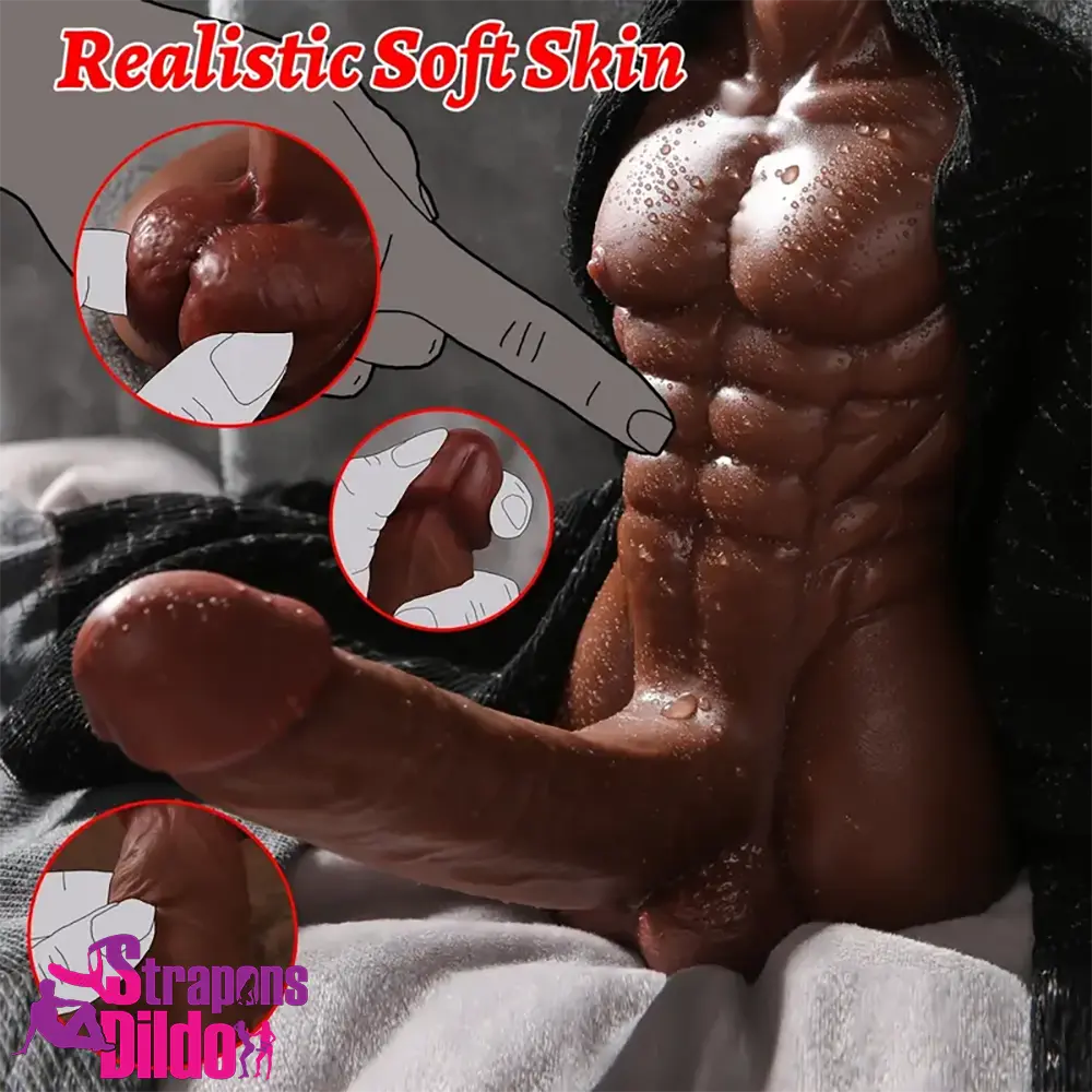 5in Realistic Silicone Soft Dildo With 1.5lb Muscle Sex Doll Torso Strap ons Dildo