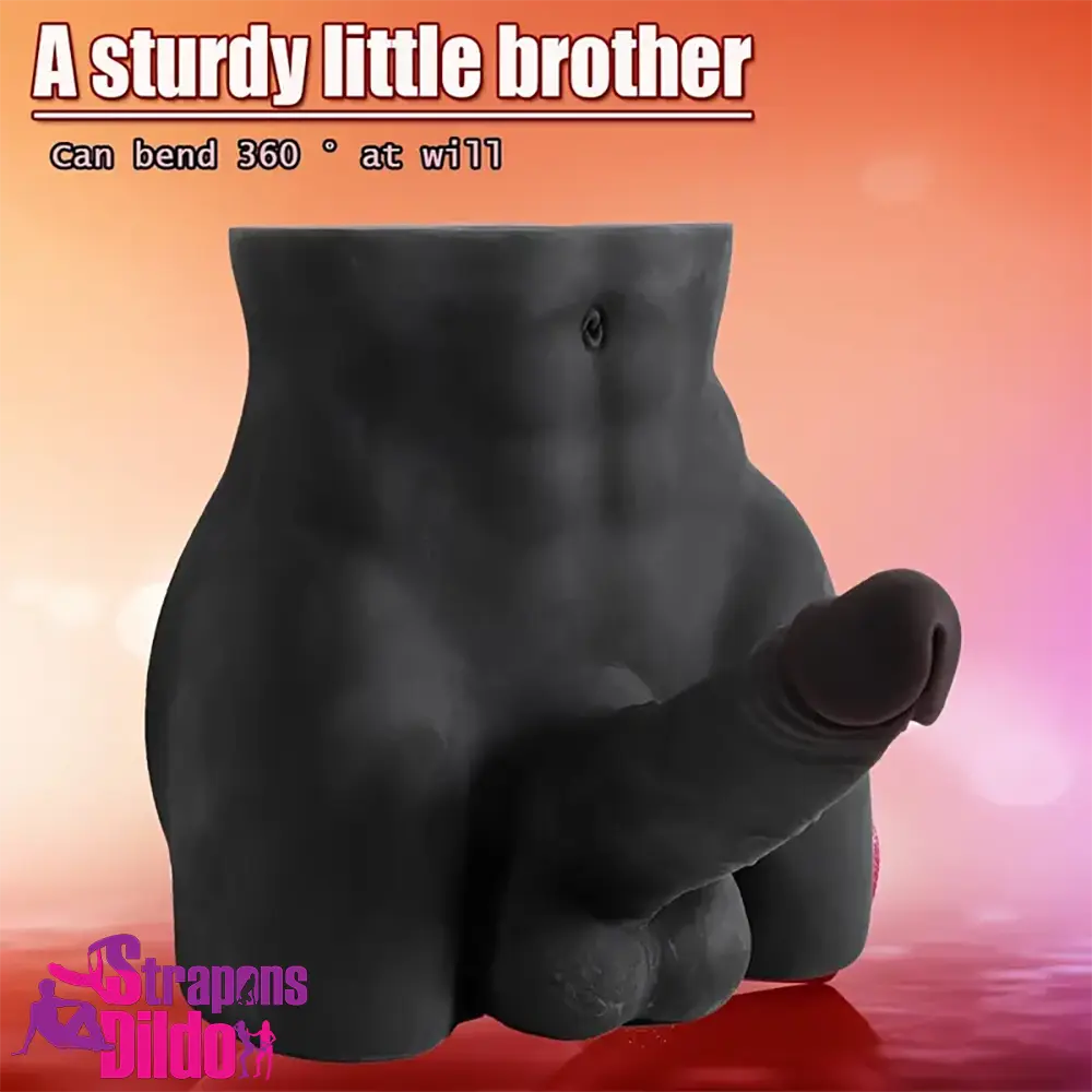 6.3in Silicone Realistic Dildo With 7.38lb Ebony Penis Sex Torso Dildo Strap ons Dildo