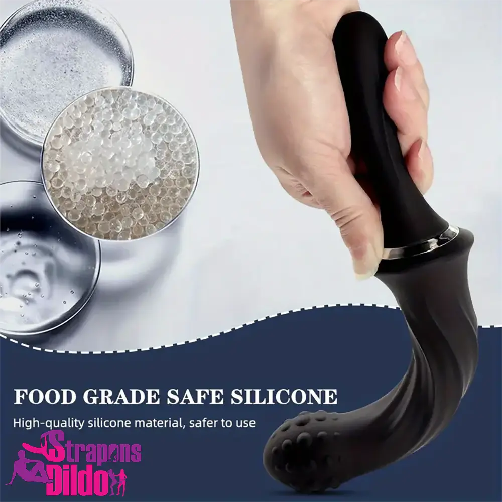 9.65in Silicone Soft Vibrating Dildo With Handle For G-spot Orgasm Strap ons Dildo