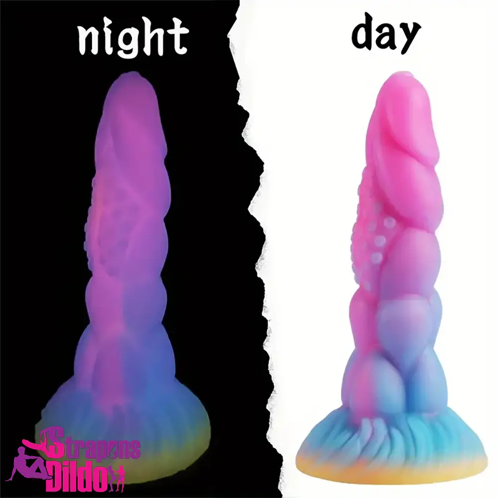 7.8in Monster Luminous Silicone Women Dildo For Hands-Free G Spot Strap ons Dildo