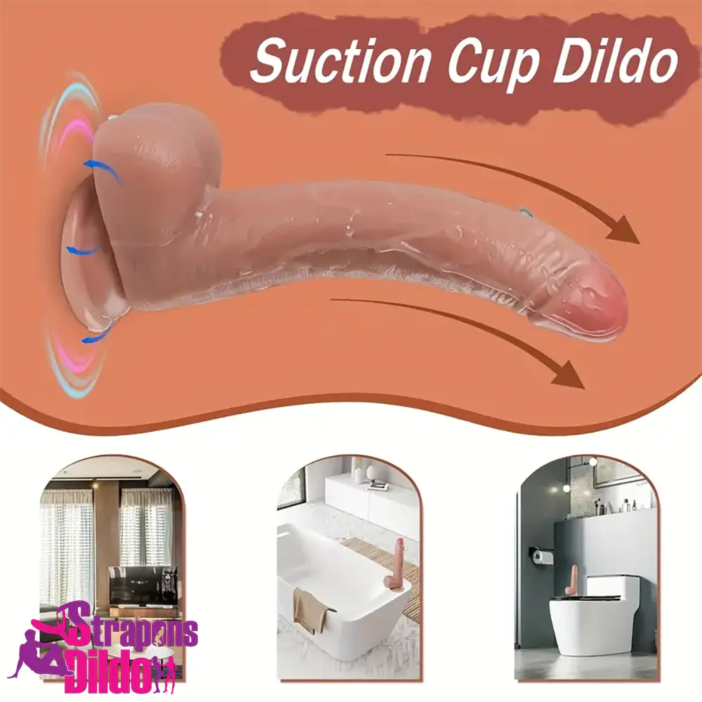 8.7in Soft Real Silicone Big Dildo For G Spot Women Pleasure Love Toy Strap ons Dildo