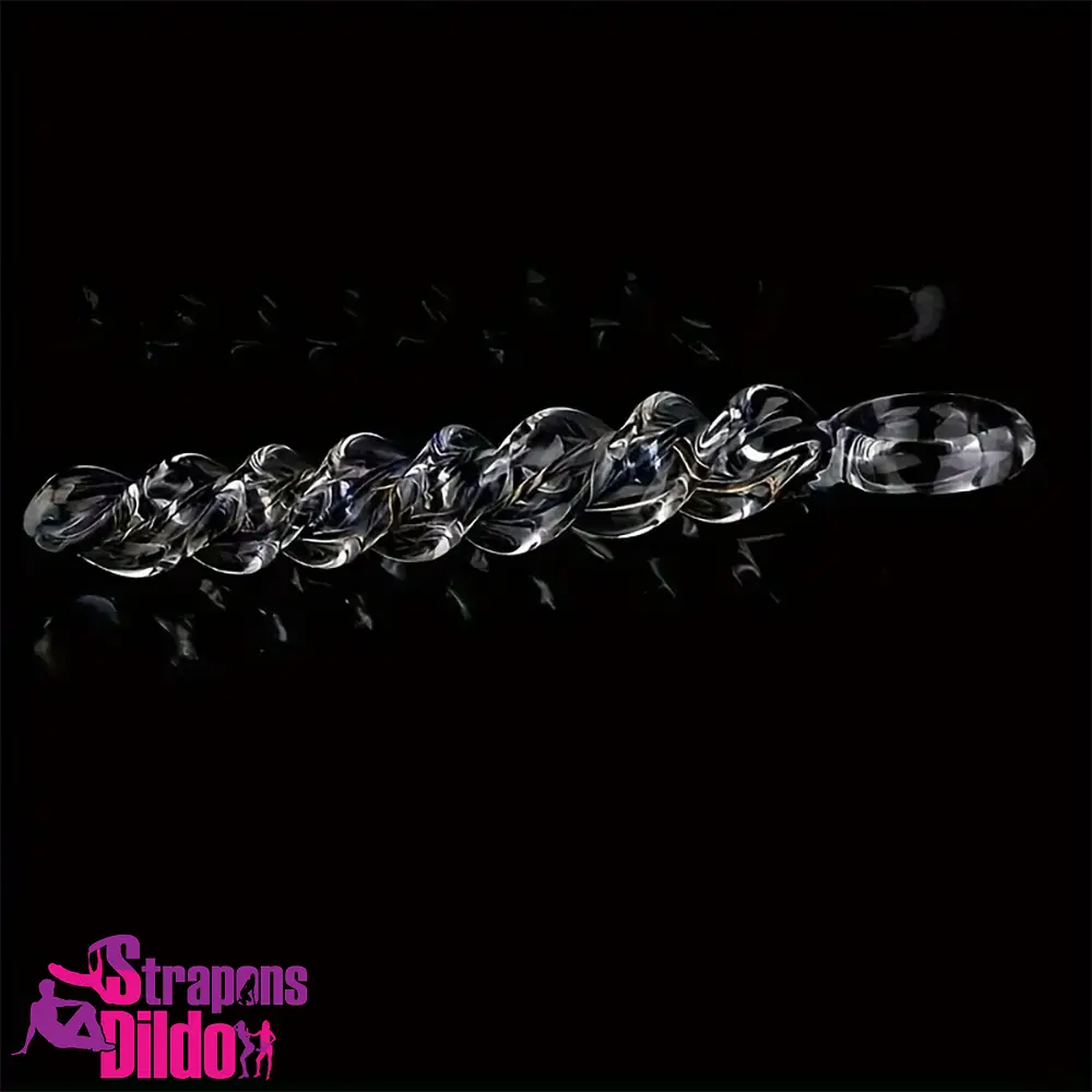 8.66in Spiral Texture Glass Dildo For Women Men Anal Vaginal Love Toy Strap ons Dildo