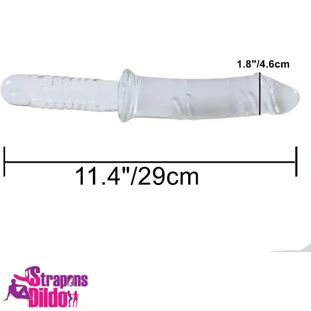 11.4in Realistic Clear Glass Crystal Dildo For Adult Sex G Spot Play Strap ons Dildo