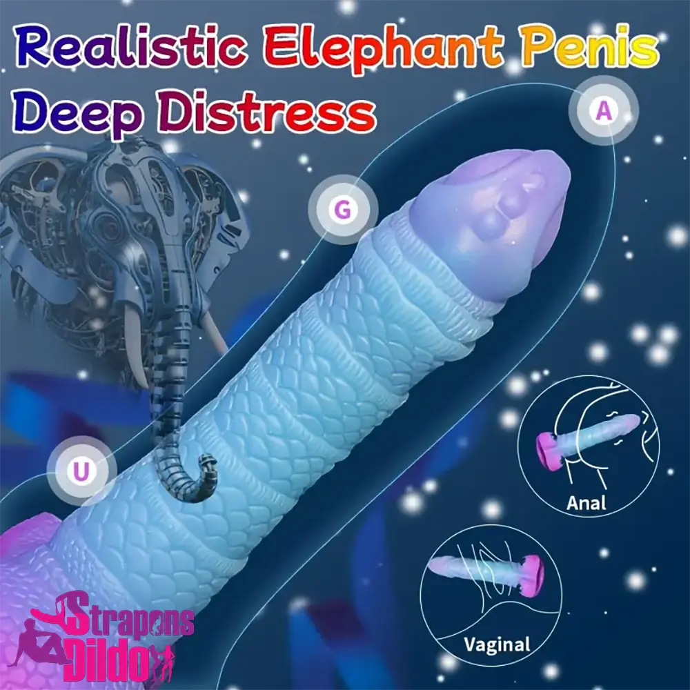 9.08in Silicone Soft Big Dragon Elephant Dildo For G-spot Women Strap ons Dildo