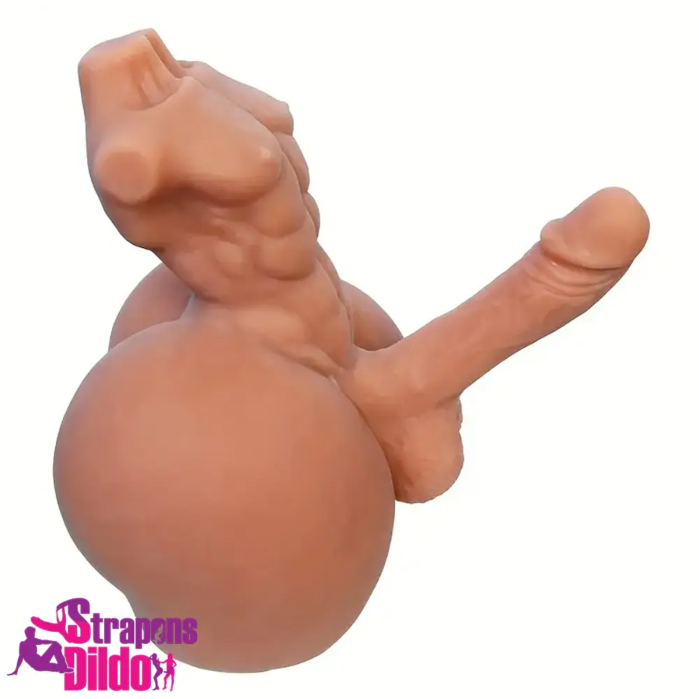 5.5in Real Silicone Flexible Dildo With 5.1lb BBW Male Sex Doll Torso Strap ons Dildo