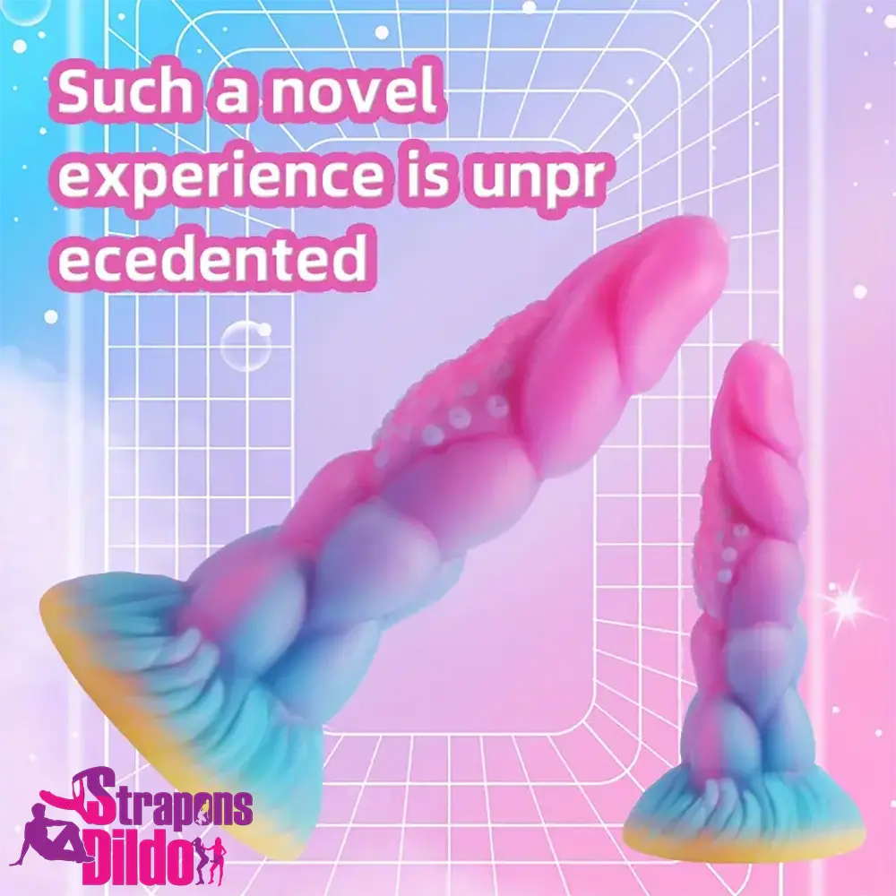 7.8in Monster Luminous Silicone Women Dildo For Hands-Free G Spot Strap ons Dildo