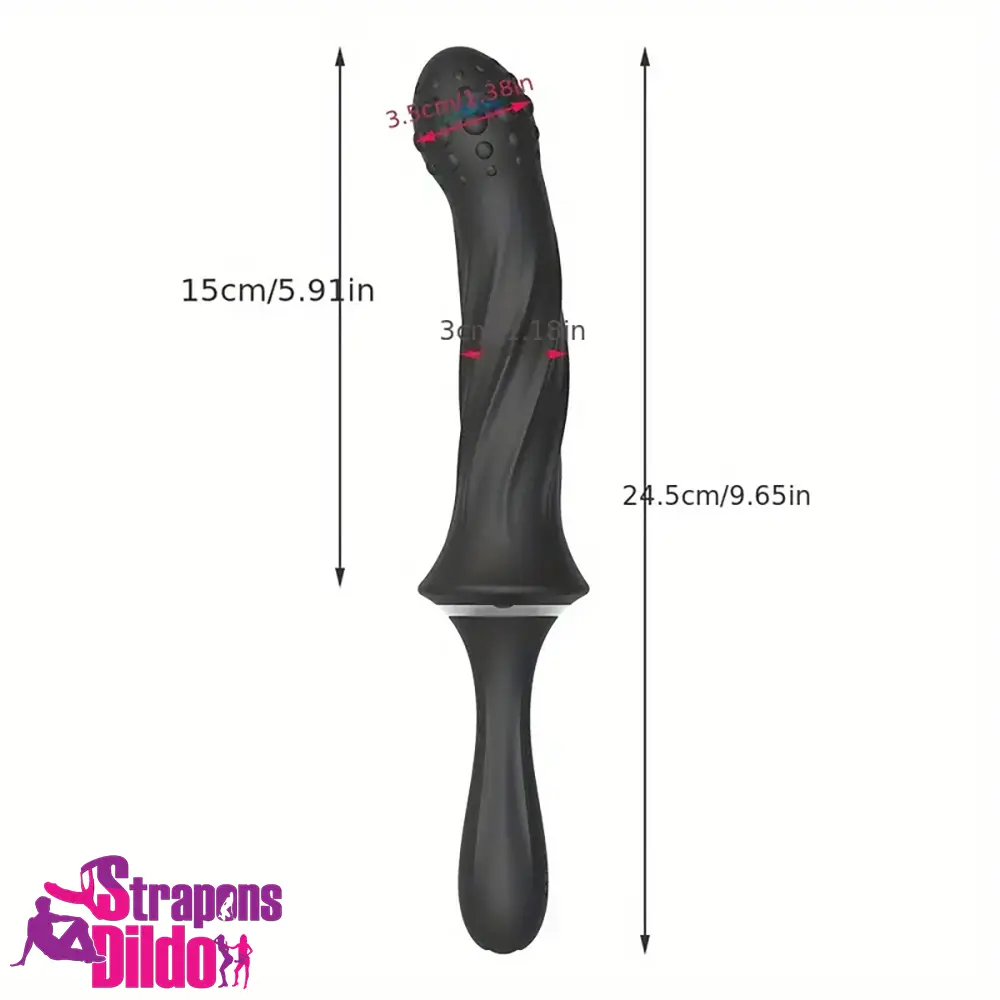 9.65in Silicone Soft Vibrating Dildo With Handle For G-spot Orgasm Strap ons Dildo