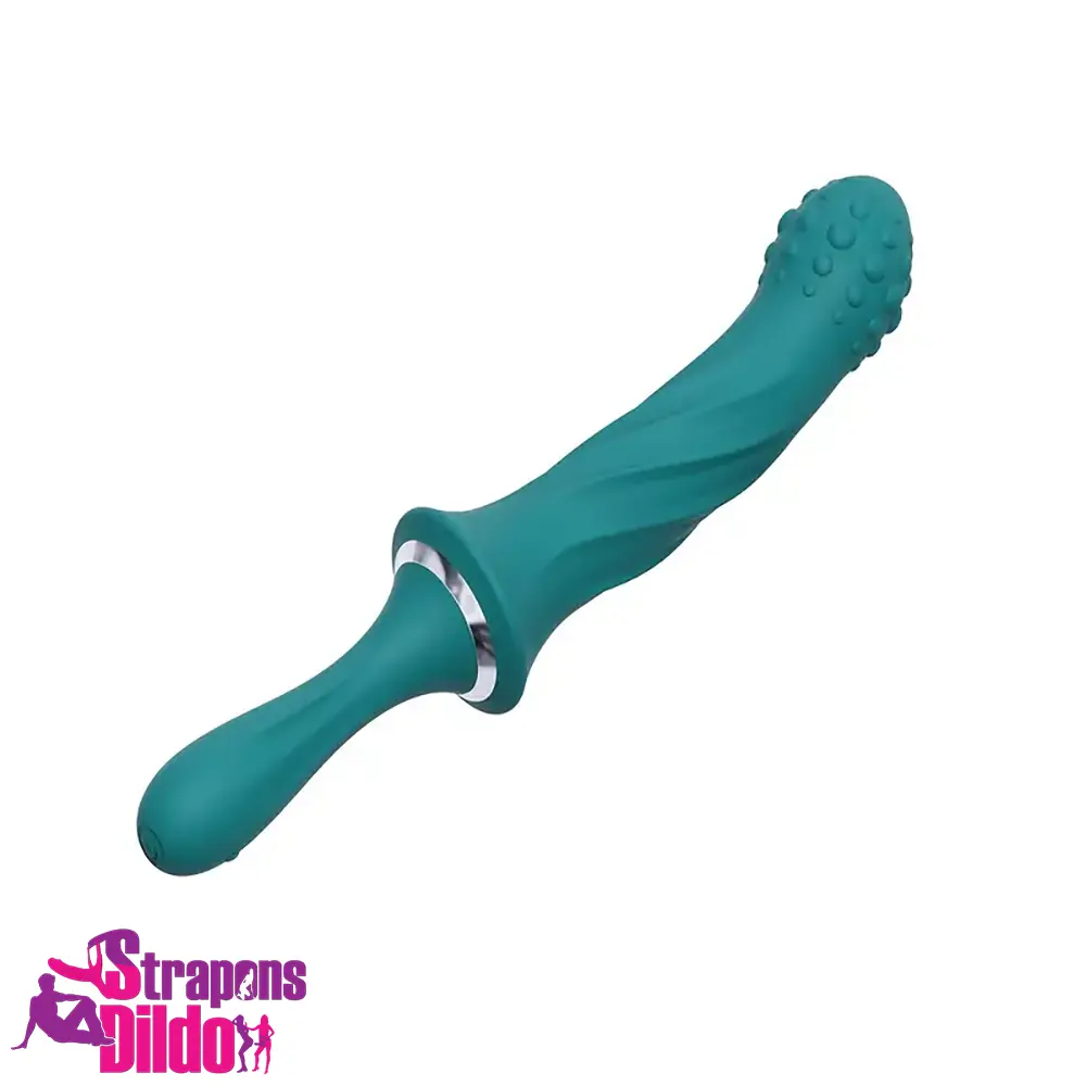 9.65in Silicone Soft Vibrating Dildo With Handle For G-spot Orgasm Strap ons Dildo