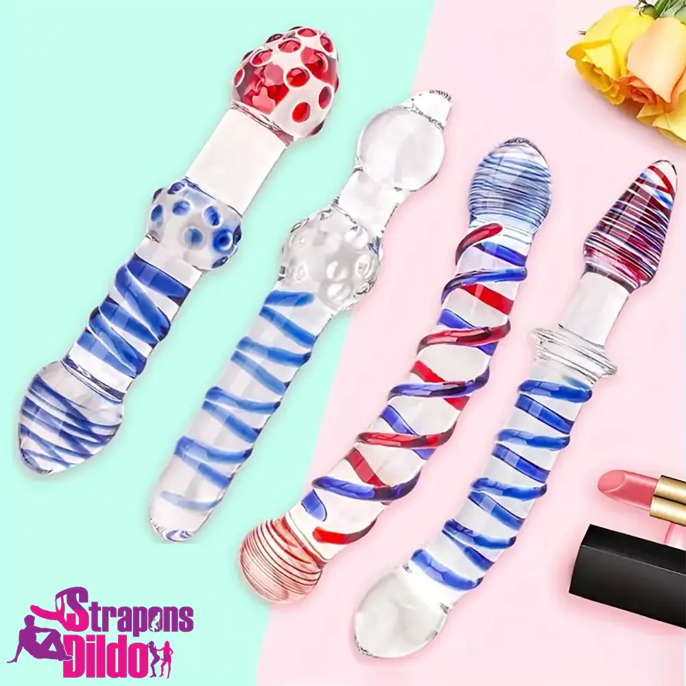 Multiple Options Glass Crystal Dildo For Women Men Couple G-spot Strap ons Dildo