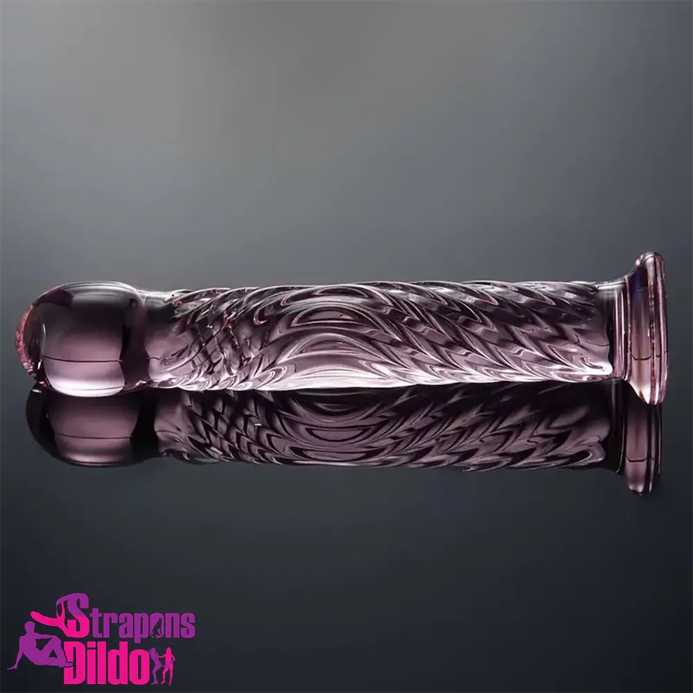 6.69in Realistic Pink Threaded Glass Dildo For Female Vaginal Pleasure Strap ons Dildo