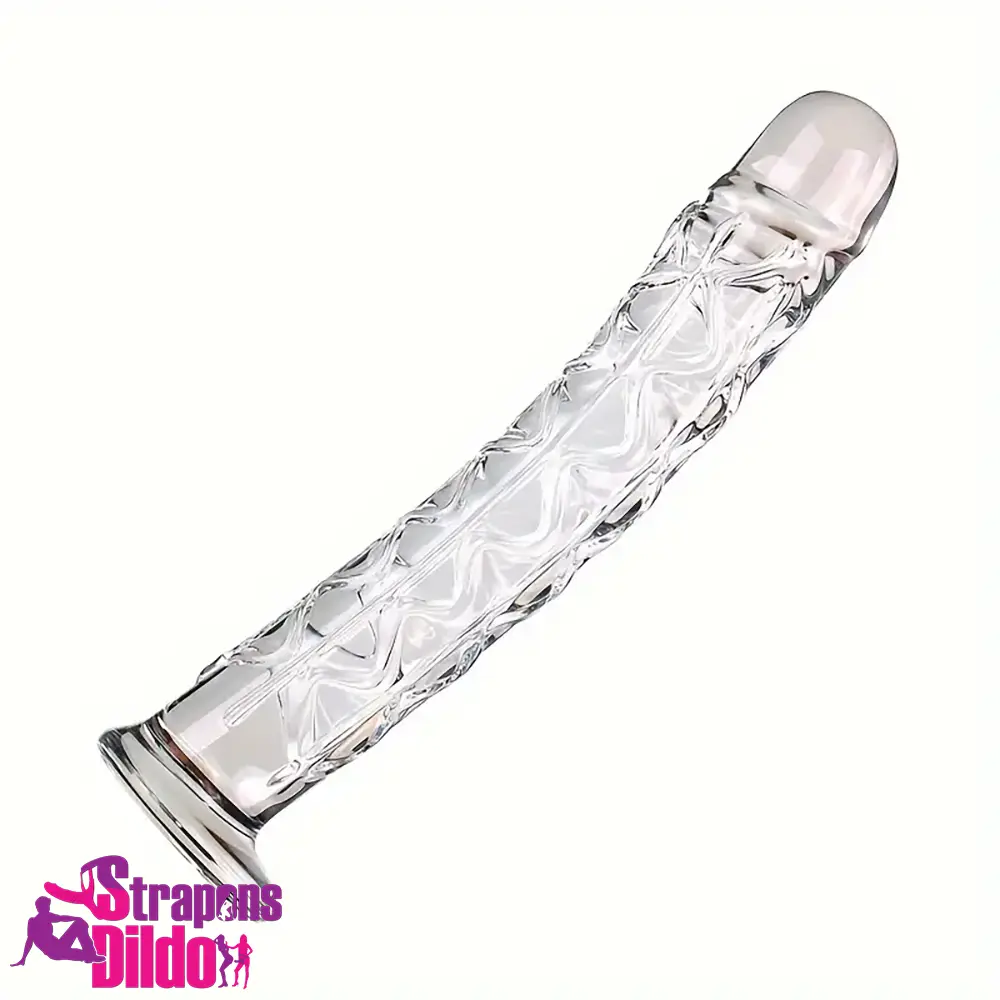 6.5in Clear Unisex Glass Crystal Dildo For Female Male Lesbian Sex Strap ons Dildo