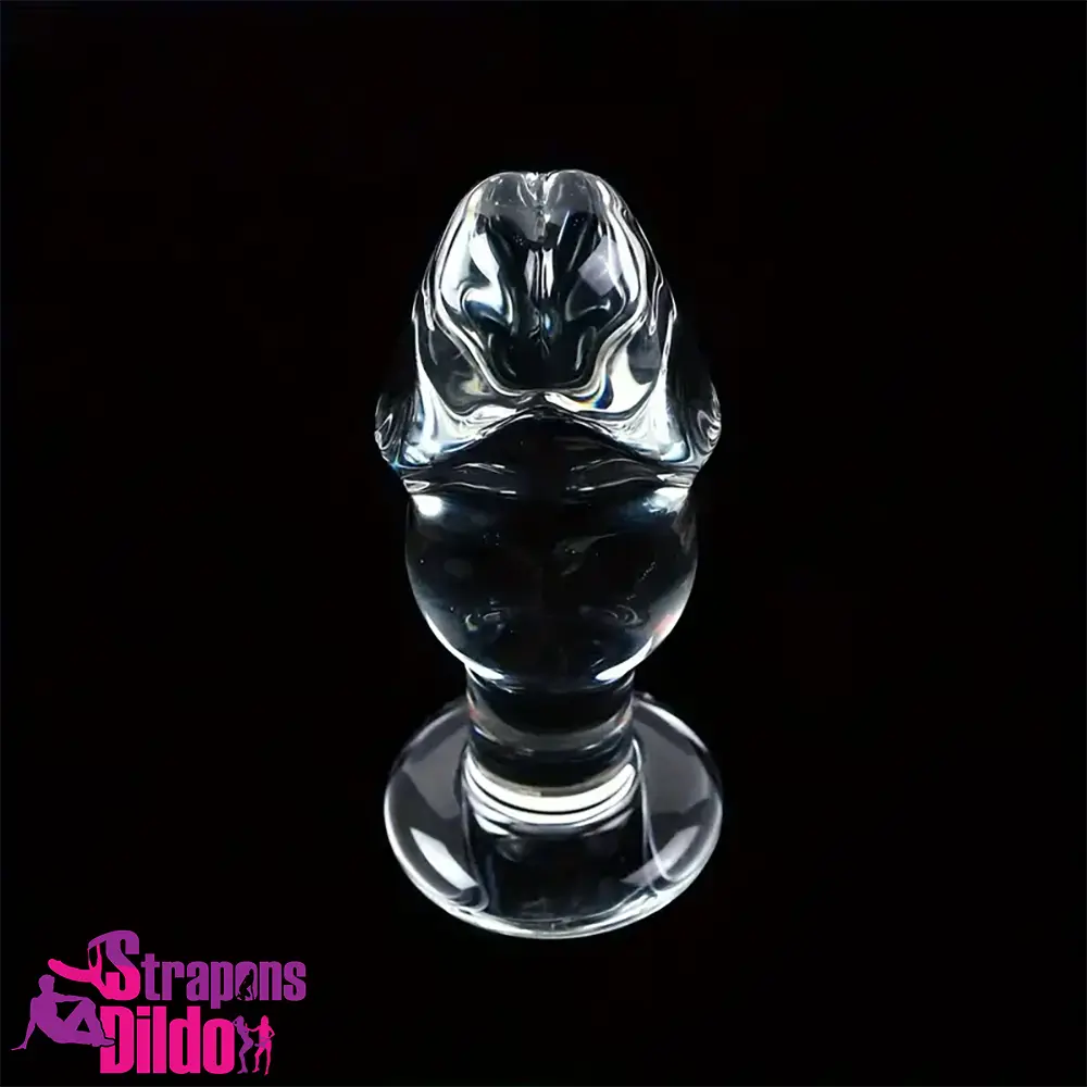 4.63in Clear Elegant Glass Crystal Dildo For Female Male Adult Sex Strap ons Dildo