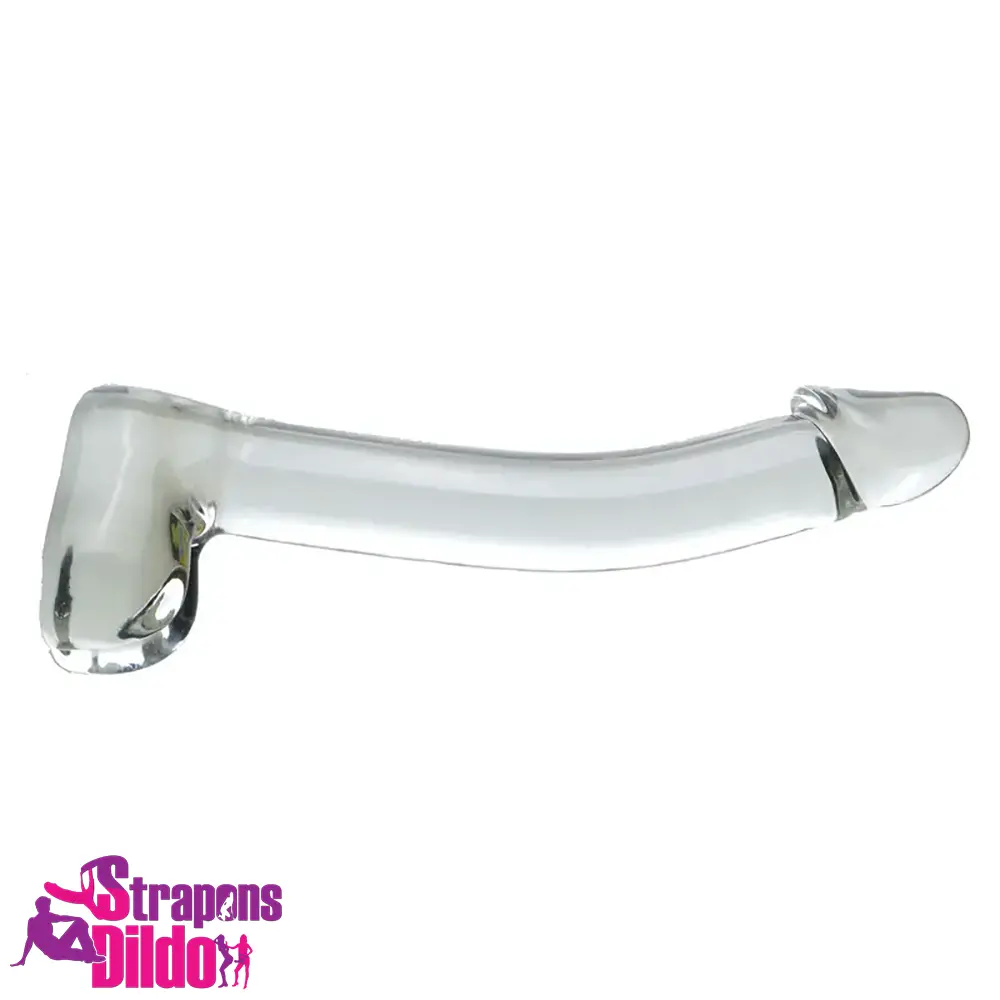 7.09in Clear Crystal Glass Cock Dildo For G-Spot Vaginal Sex Unisex Strap ons Dildo