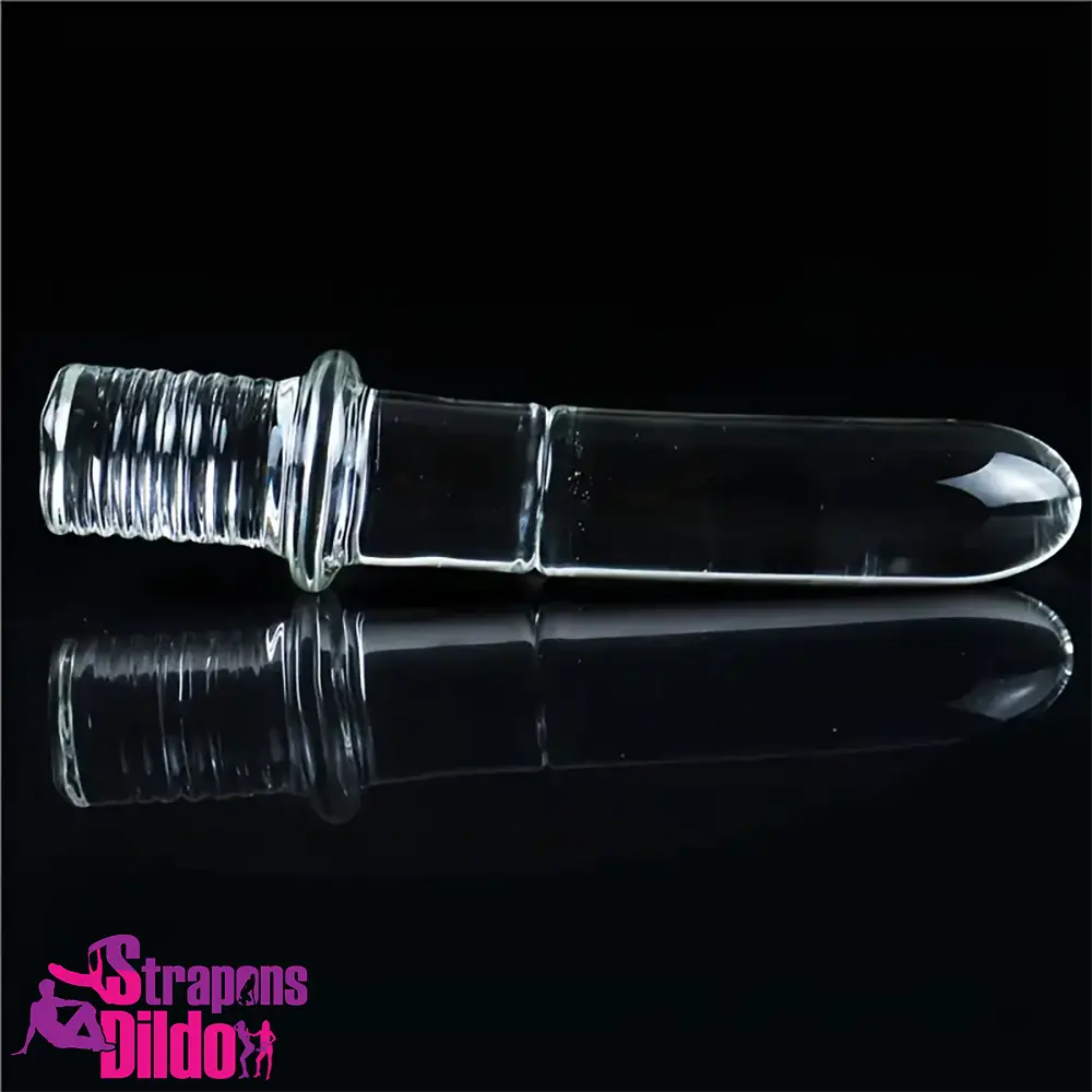 6.69in 6.88in 7.08in 7.28in Clear Knife Glass Crystal Dildo With Handle Strap ons Dildo