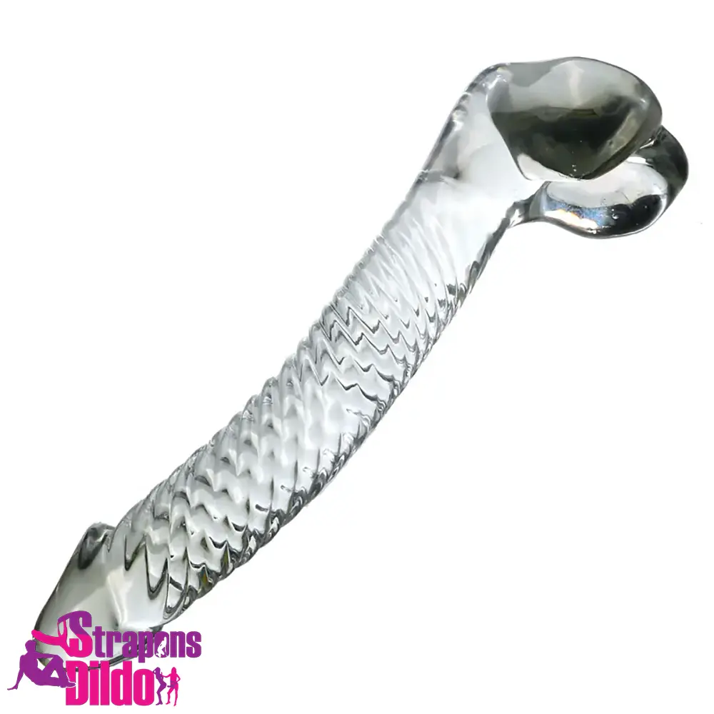 7.09in Clear Crystal Glass Cock Dildo For G-Spot Vaginal Sex Unisex Strap ons Dildo