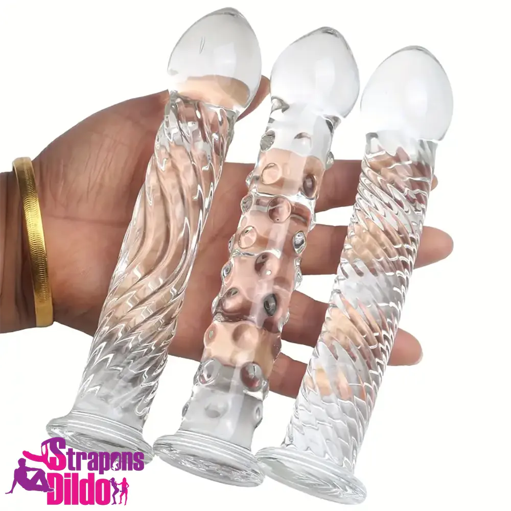 6.9in Clear Real Glass Crystal Dildo For G-Spot Vaginal Sex Using Toy Strap ons Dildo