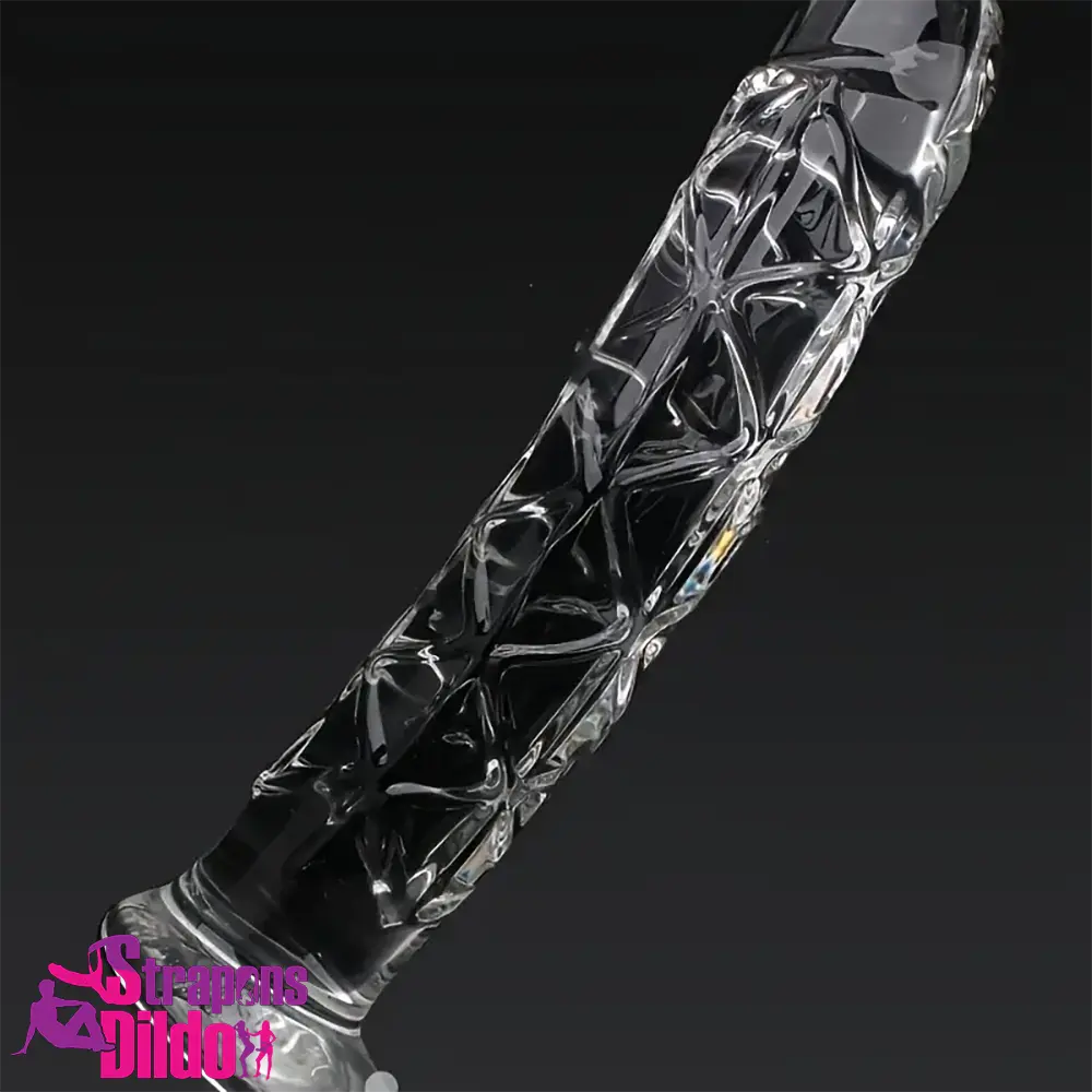 6.5in Clear Unisex Glass Crystal Dildo For Female Male Lesbian Sex Strap ons Dildo