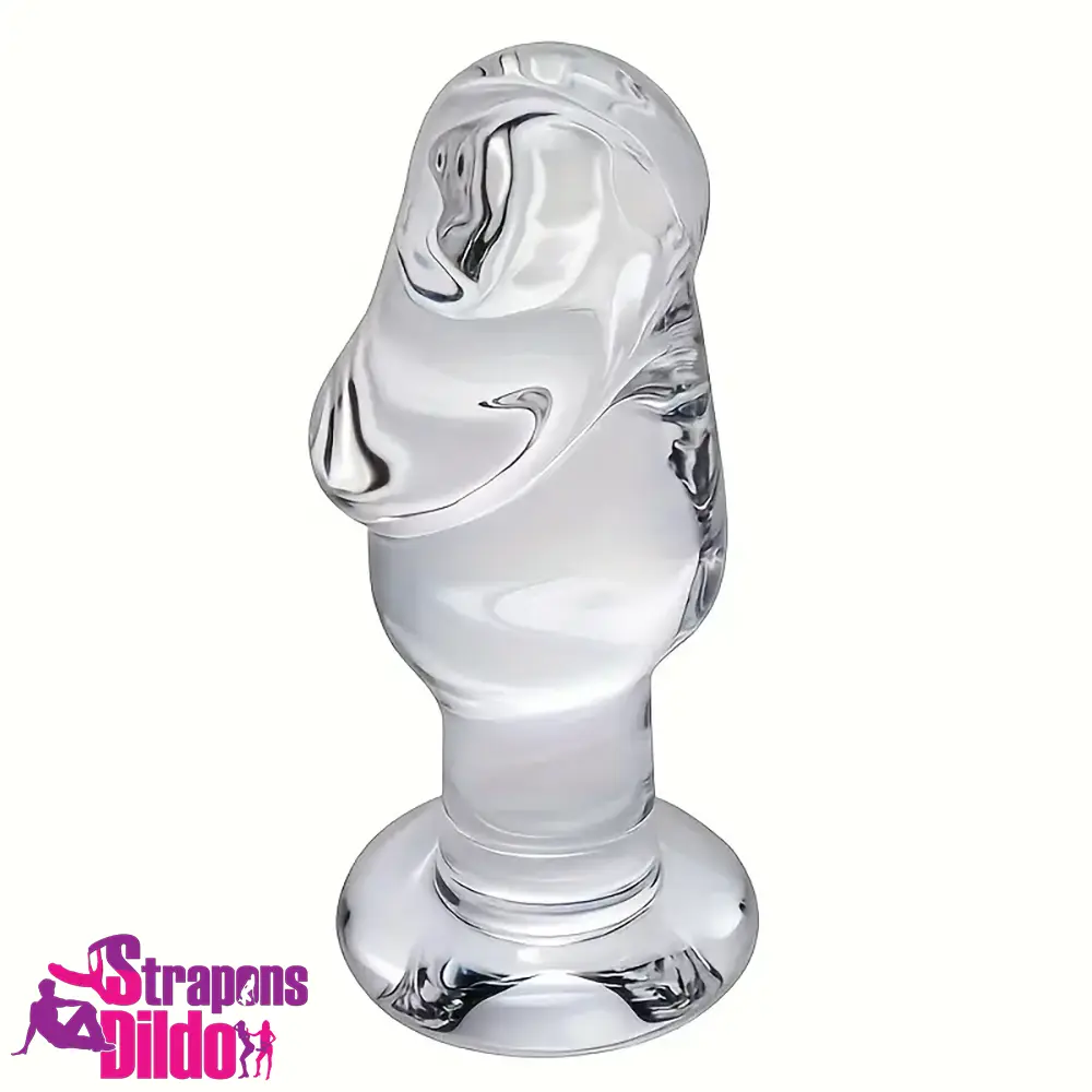 4.63in Clear Elegant Glass Crystal Dildo For Female Male Adult Sex Strap ons Dildo