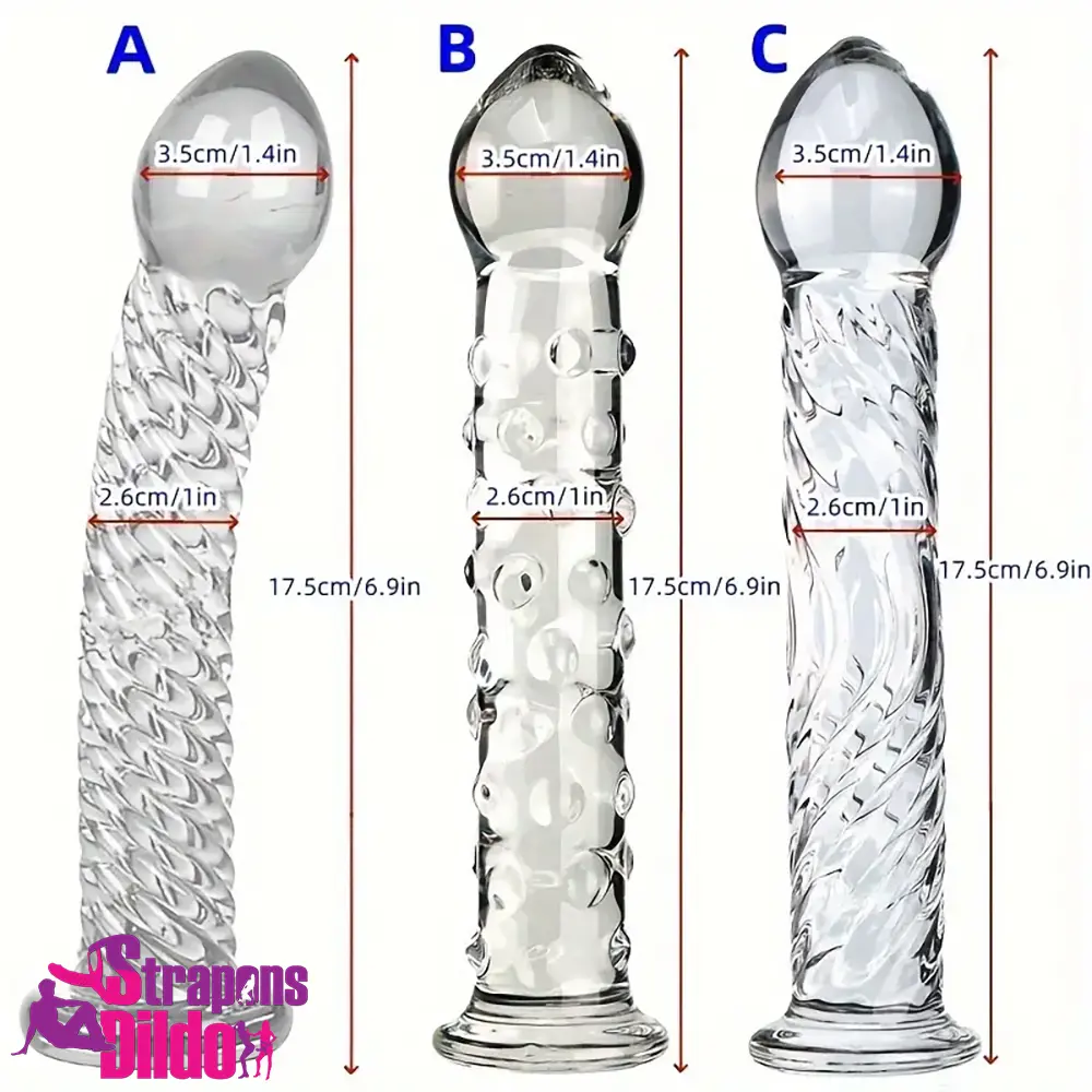 6.9in Clear Real Glass Crystal Dildo For G-Spot Vaginal Sex Using Toy Strap ons Dildo