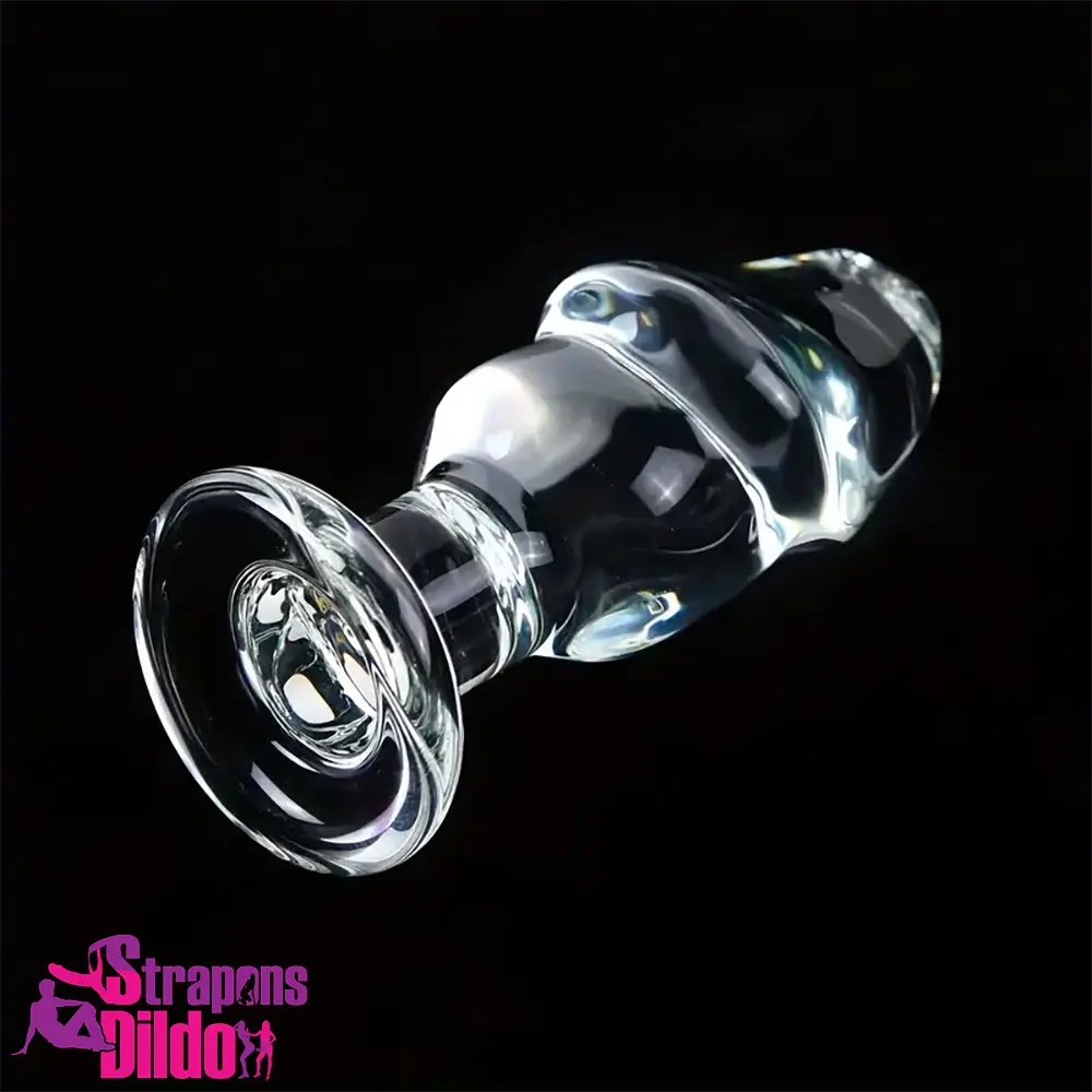 4.63in Clear Elegant Glass Crystal Dildo For Female Male Adult Sex Strap ons Dildo